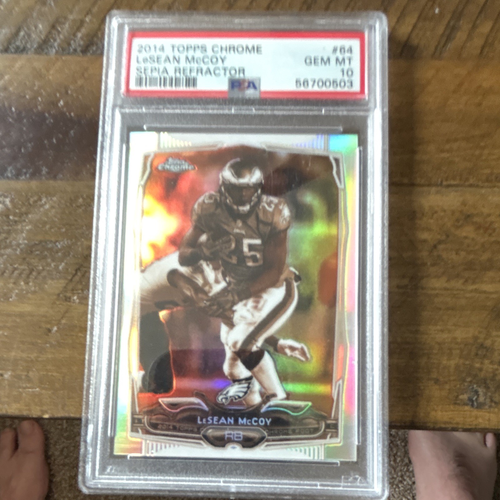 Topps 2014 Chrome LeSean McCoy Eagles #64 Sepia Refractor /99 PSA 10