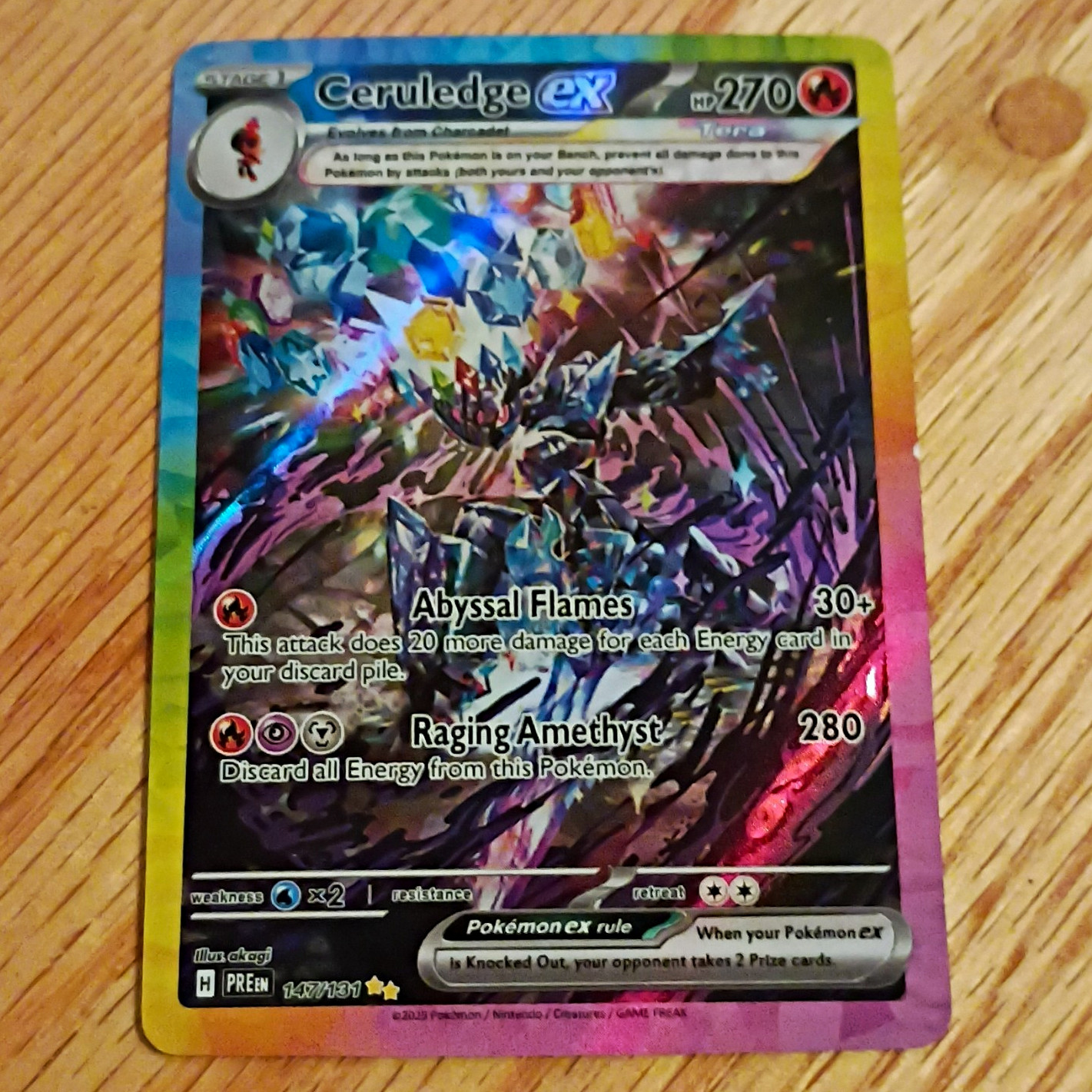 Pokemon TCG Ceruledge ex 147/131 Sv: Prismatic Evolutions SIR Holo 270HP Pokemon TCG Ceruledge ex 147/131 Sv: Prismatic Evolutions SIR Holo 270HP