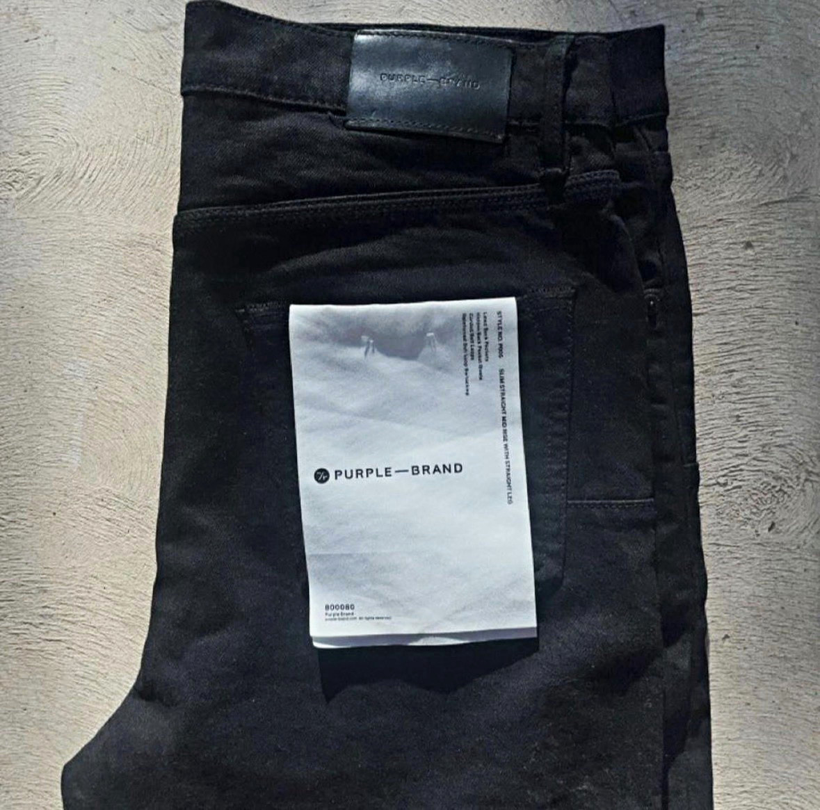 PURPLE-BRAND Men\'s Black Dark Wash Denim Jeans Slim Skinny Mid Rise 5-Pocket