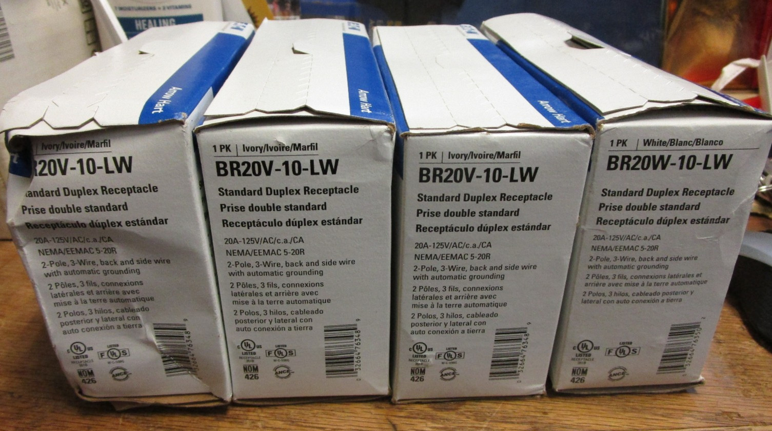 Lot Of 3  Leviton BR20-W 20A 125V Duplex Receptacle Outlet White Commerical