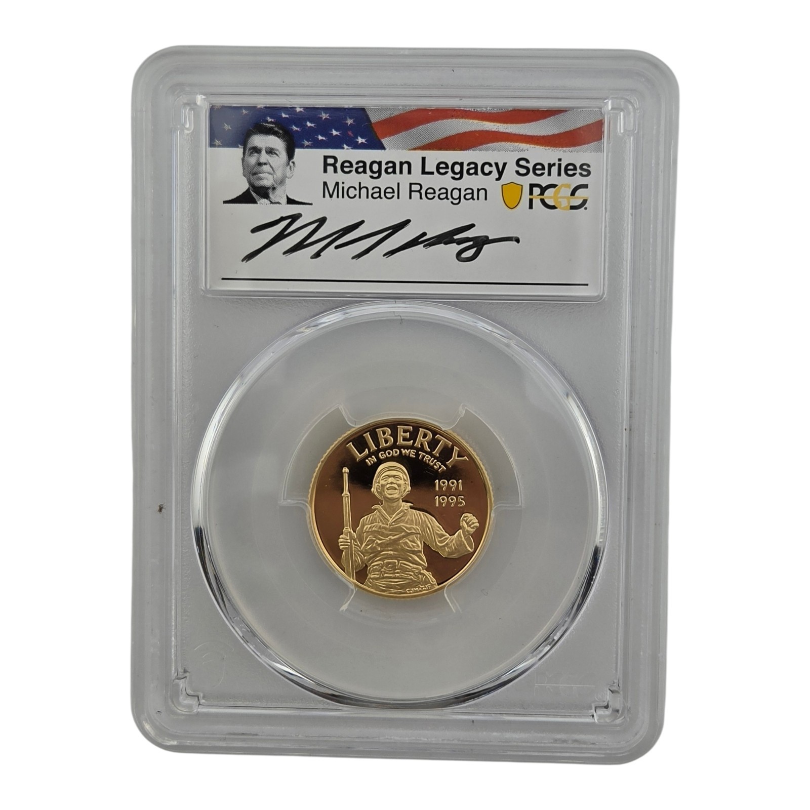 1991 1995 W World War II US Gold Coin PCGS Pr69Dcam Reagan Legacy Series