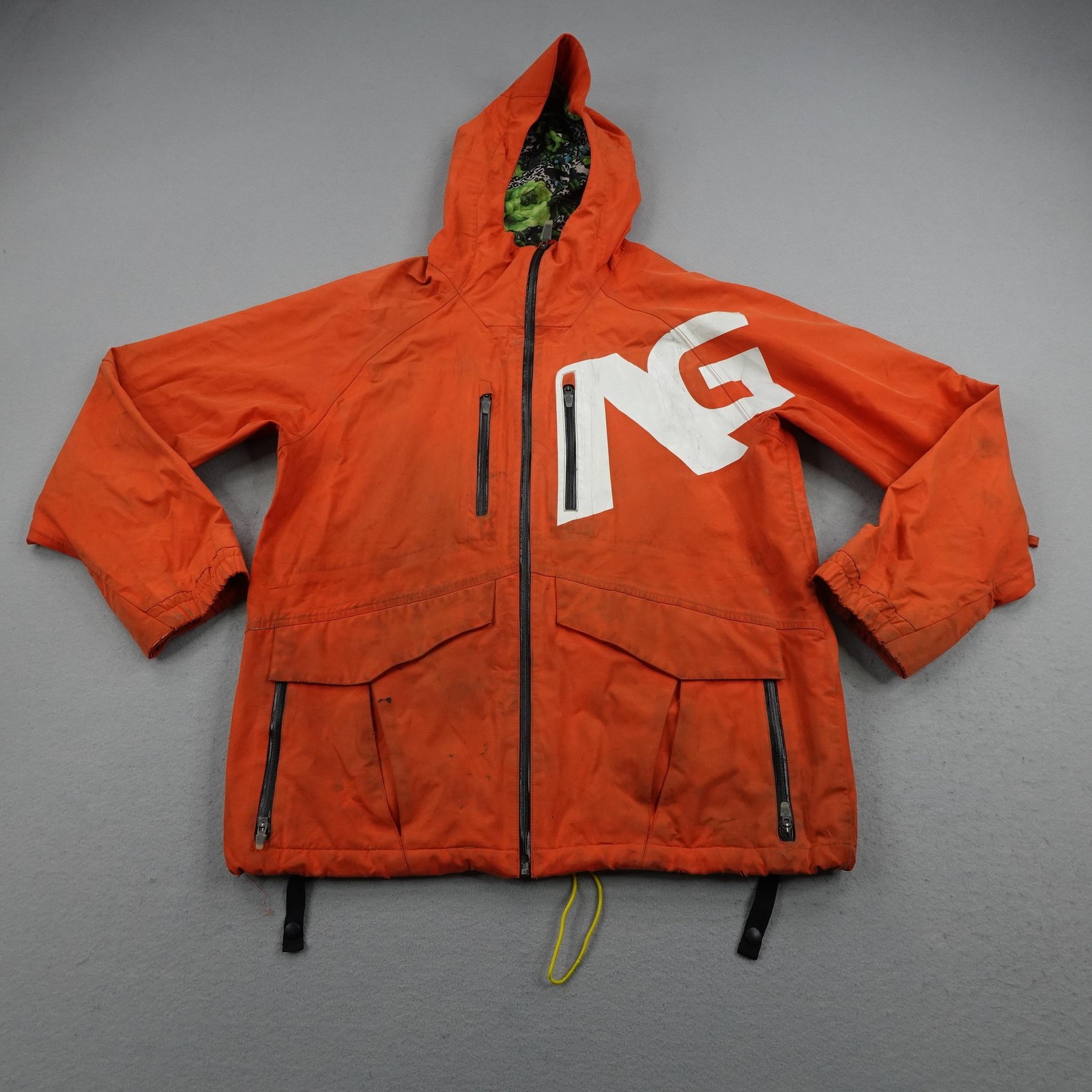 Burton Analog Jacket Mens Large Orange Ski Snowboard Winter Snow Parka Coat