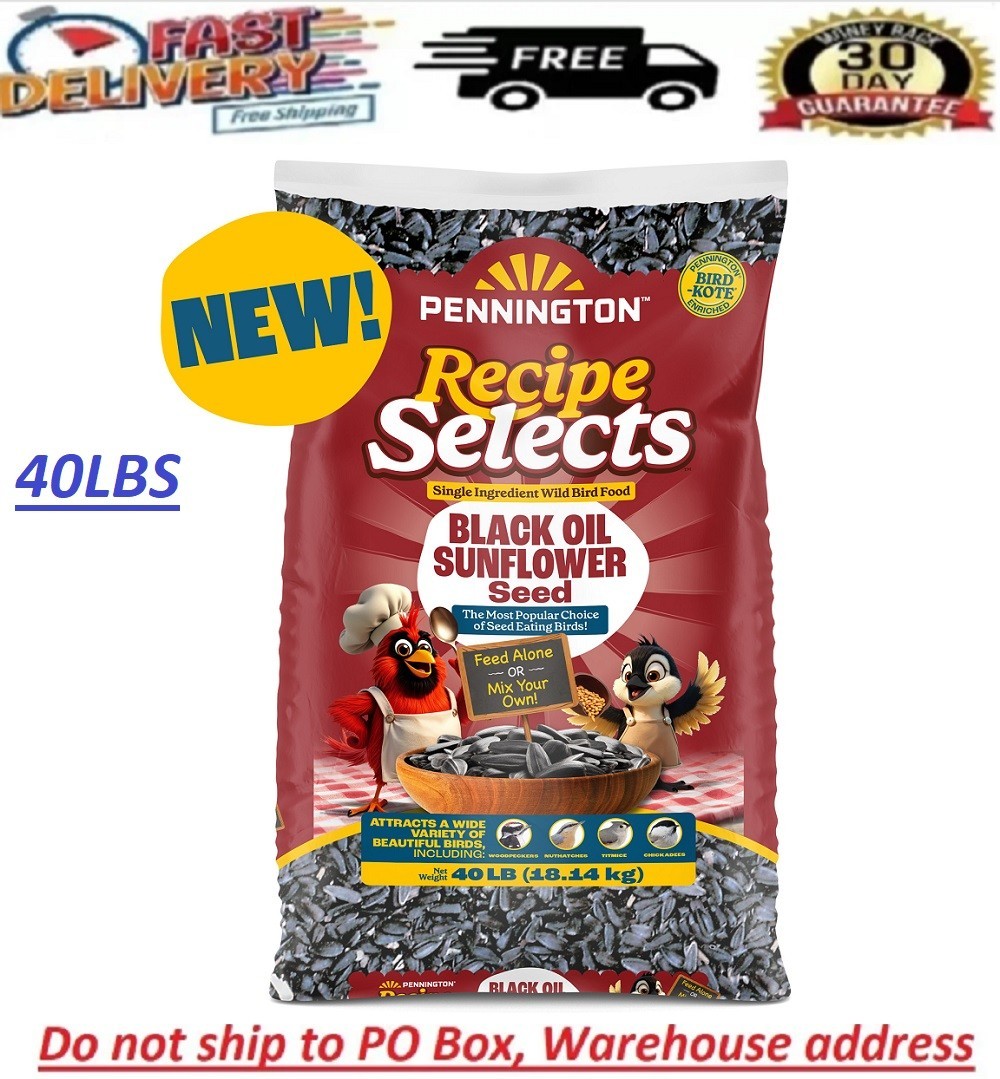 Pennington Select Black Oil Sunflower Seed Wild Bird Dry Feed, 40 lb. Bag