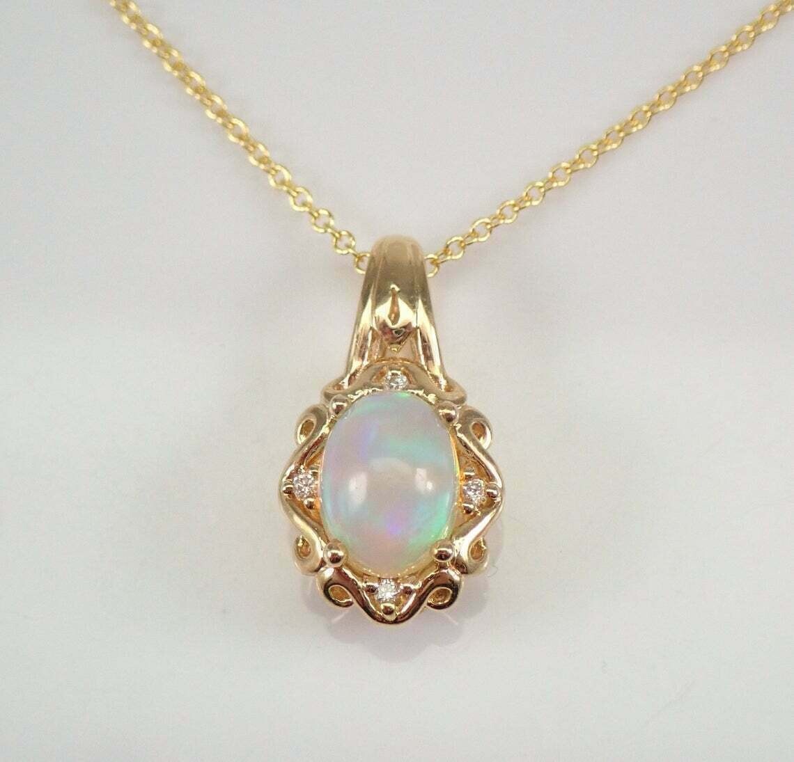2Ct Oval Cut Opal Gorgeous Women\'s Pendant 14K Yellow Gold Over With Free Chain