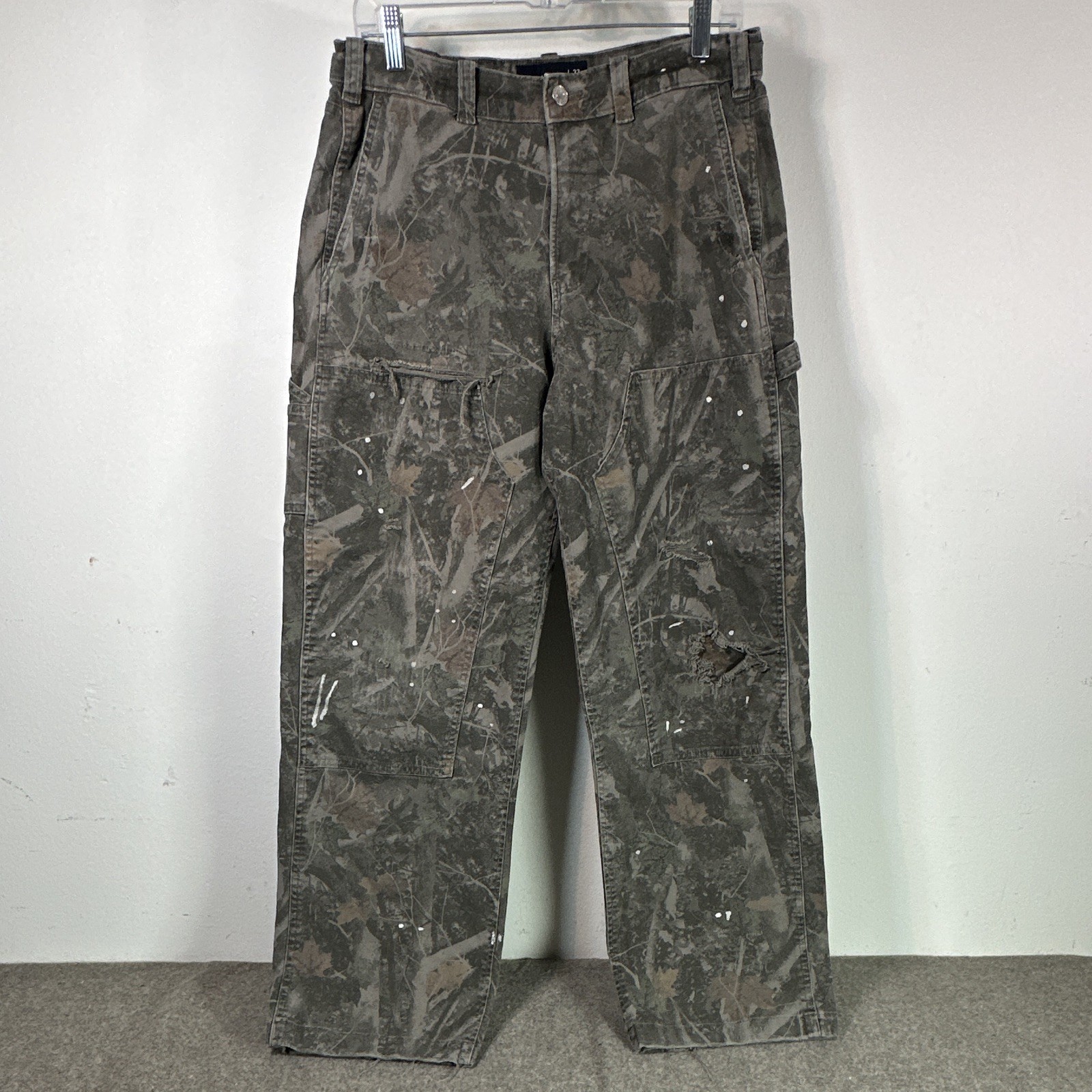 Abrecrombie & Fitch Double Knee Carpenter Camo Pants. Baggy Wide Leg W32 L32