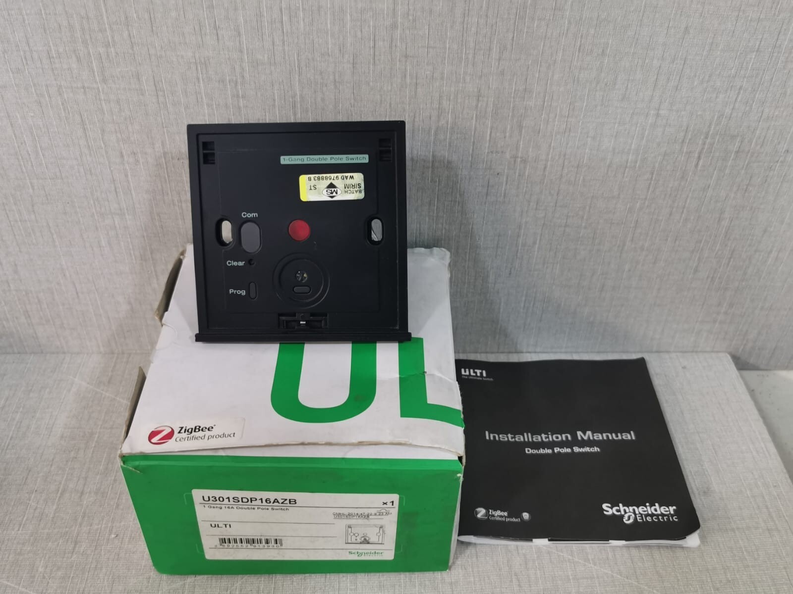 Schneider Electric ULTI ZigBee U301SDP16AZB 1 Gang 16A Double Pole Switch