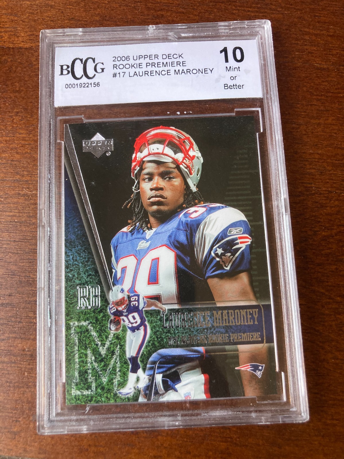 2006 Upper Deck Rookie Premiere Laurence Maroney BGS 10 Mint