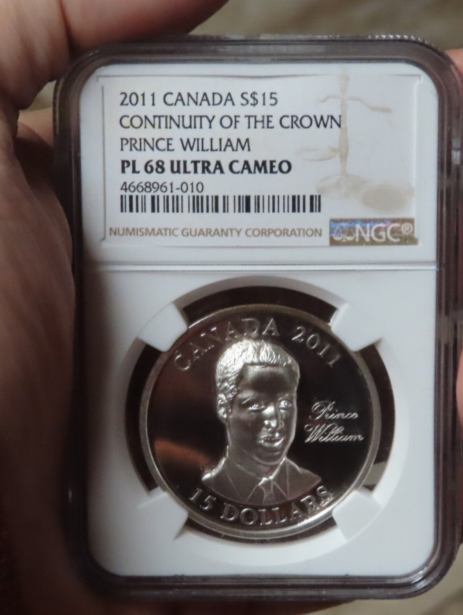 2011 Canada 30g Silver Proof Continuity of the Crown Prince William NGC PL68 UHR