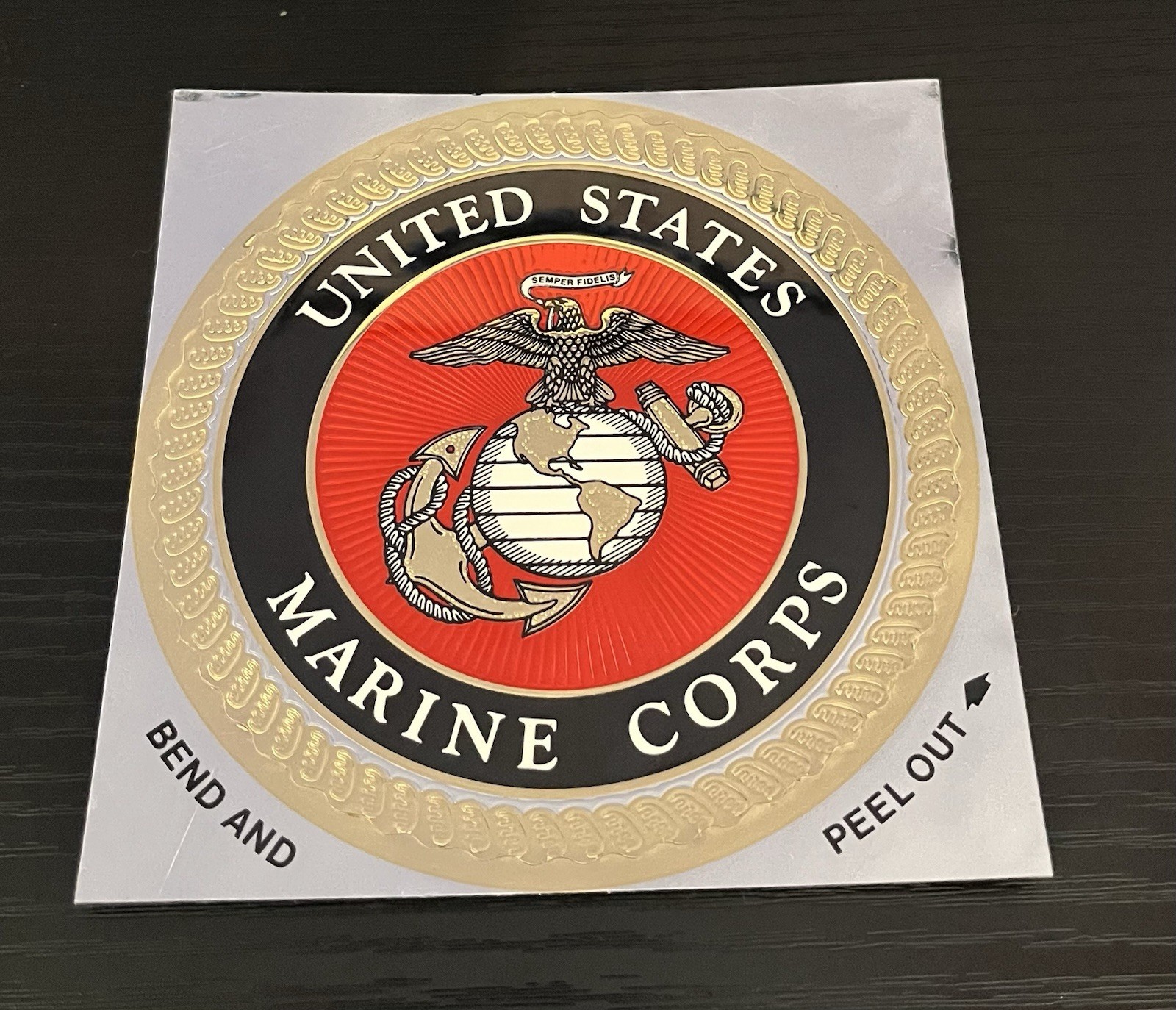 United States Marine Corps Round 4 inch foil Emblem Sticker Decal Militaria USMC United States Marine Corps Round 4 inch foil Emblem Sticker Decal Militaria USMC