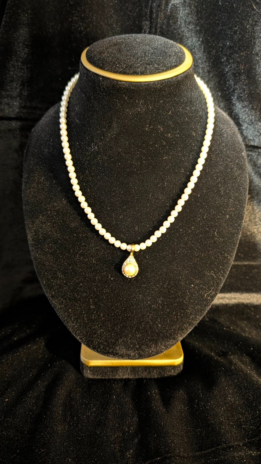 💫 Napier Vintage Pearl Necklace with Teardrop Pendant, Beauty Pristine L@@K