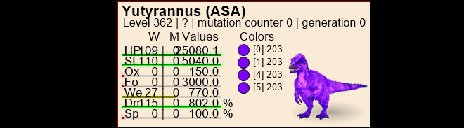 Ark ASA Xbox/PC/PS PVE Solid #203 Yuty Full Grown Pair lvl 362 FULL GROWN