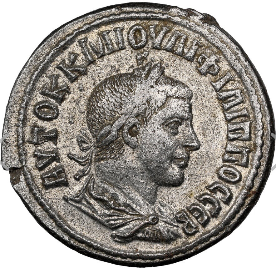 Philip II 247-249 AD NGC Ch VF HUGE Silver Tetradrachm ANTIOCH Roman Empire Coin