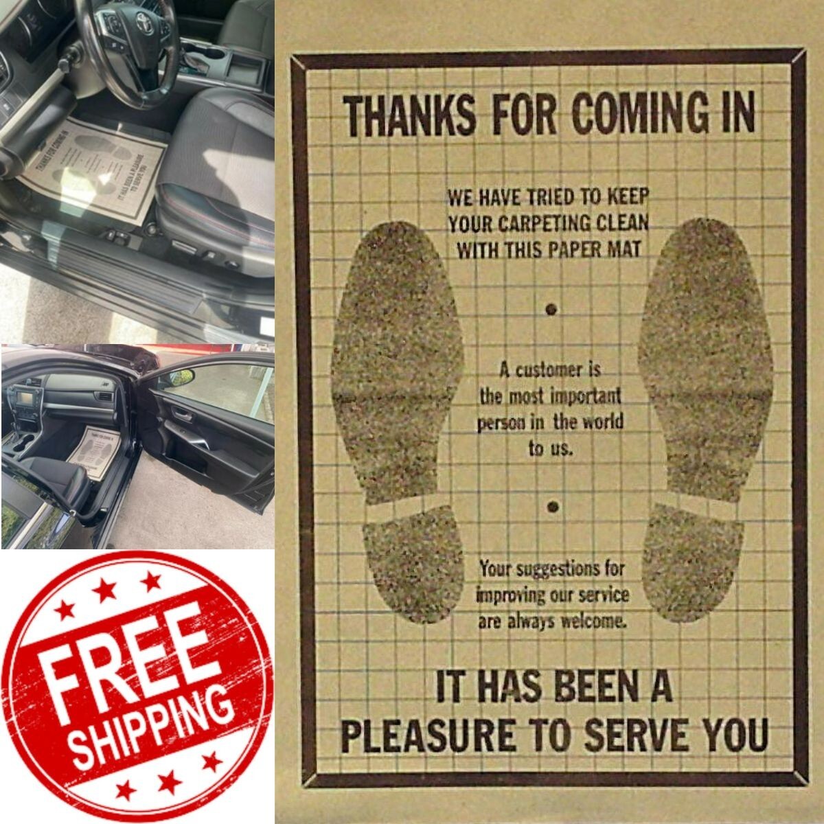 500x Paper Car Floor Mats Disposable Durable Box NEW 500x Paper Car Floor Mats Disposable Durable Box NEW