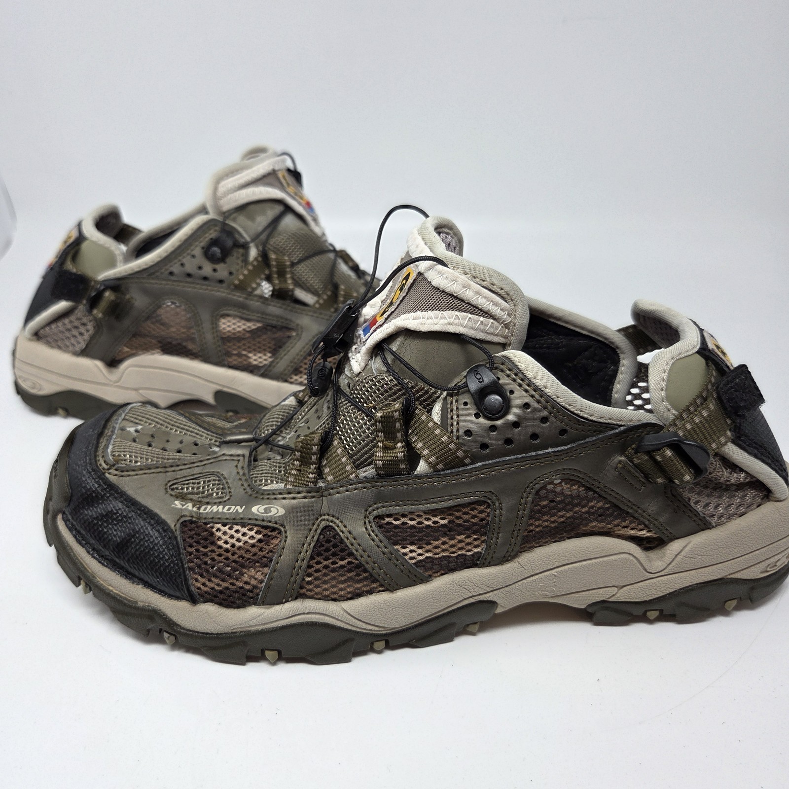 Salomon Techamphibian Camo GreenWater Hiking Shoes Sneakers Men\'s Size 10.5