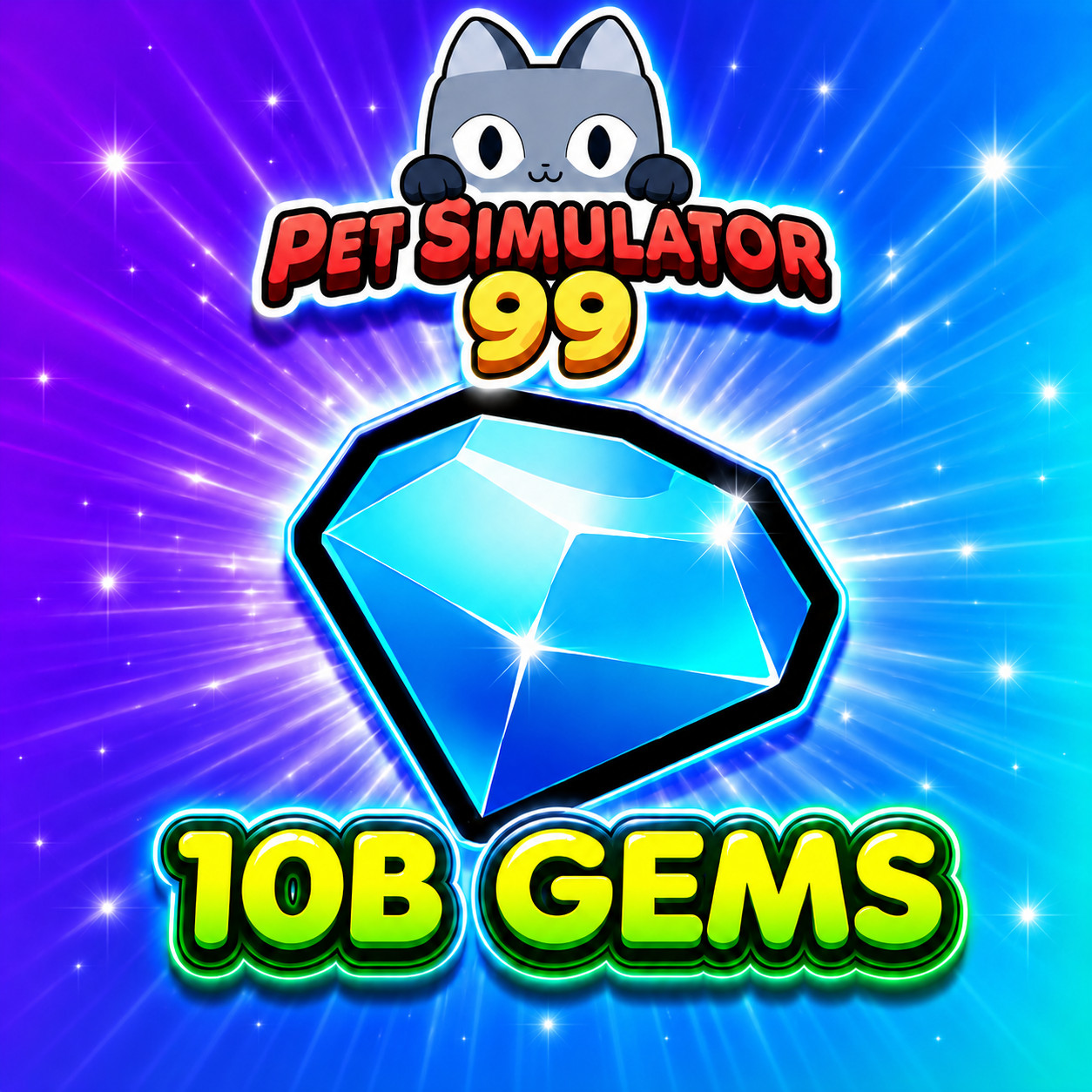 PET SIMULATOR 99 - PS99 - PET SIM 99 | 10 Billion Gems | Cheap + Fast Delivery