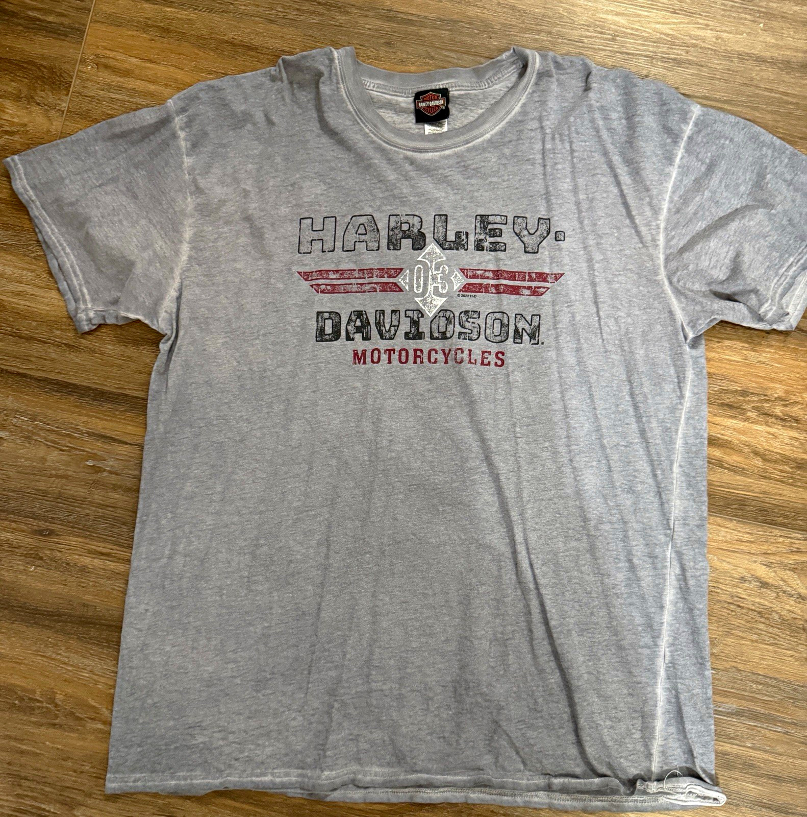 Harley-Davidson Motorcycles Lone Wolf Spokane WA Gray T-Shirt Size 2XL