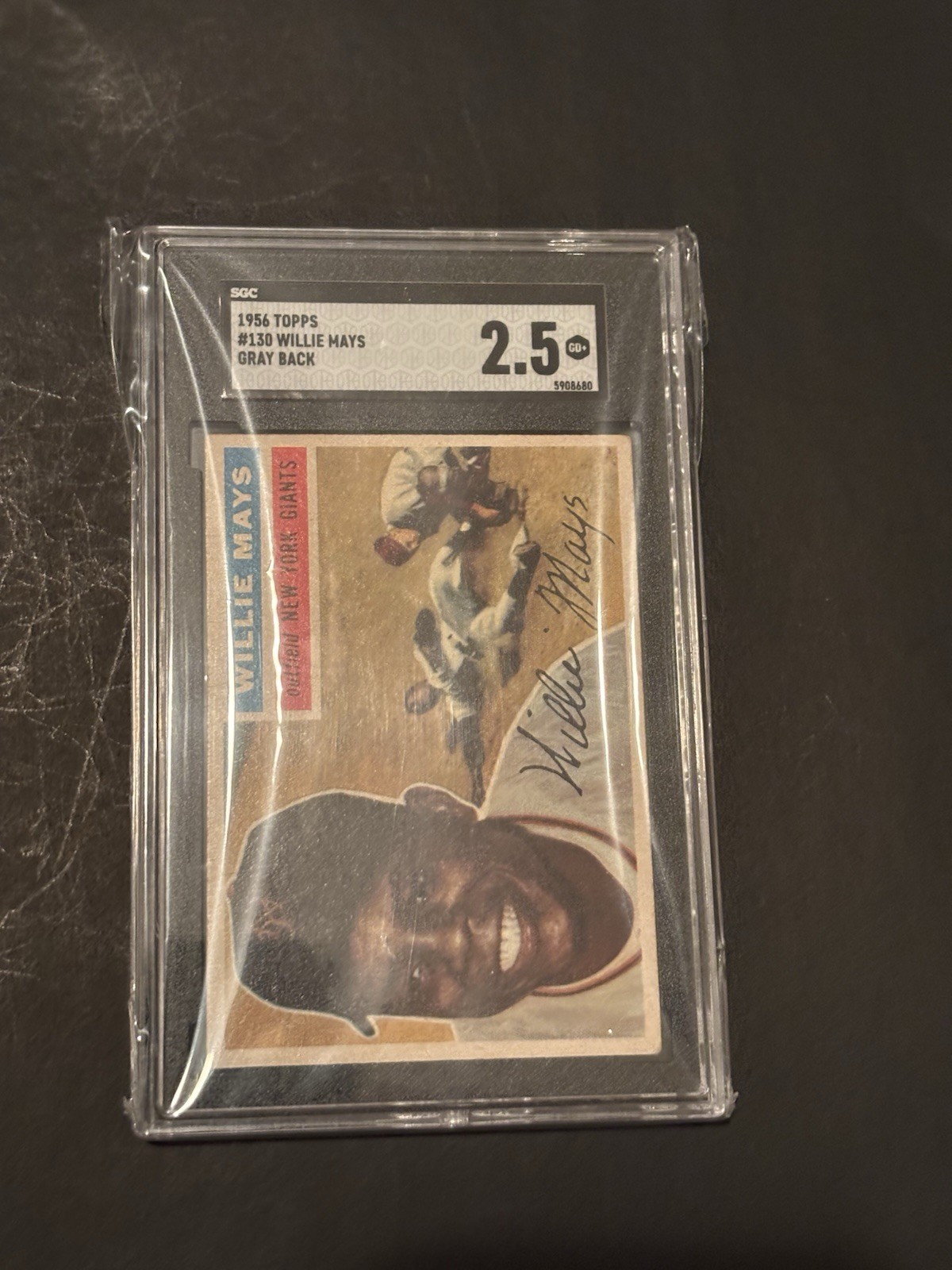 1956 Topps SGC 2.5 - Willie Mays #130 Gray Back Well Centered HOF Giants