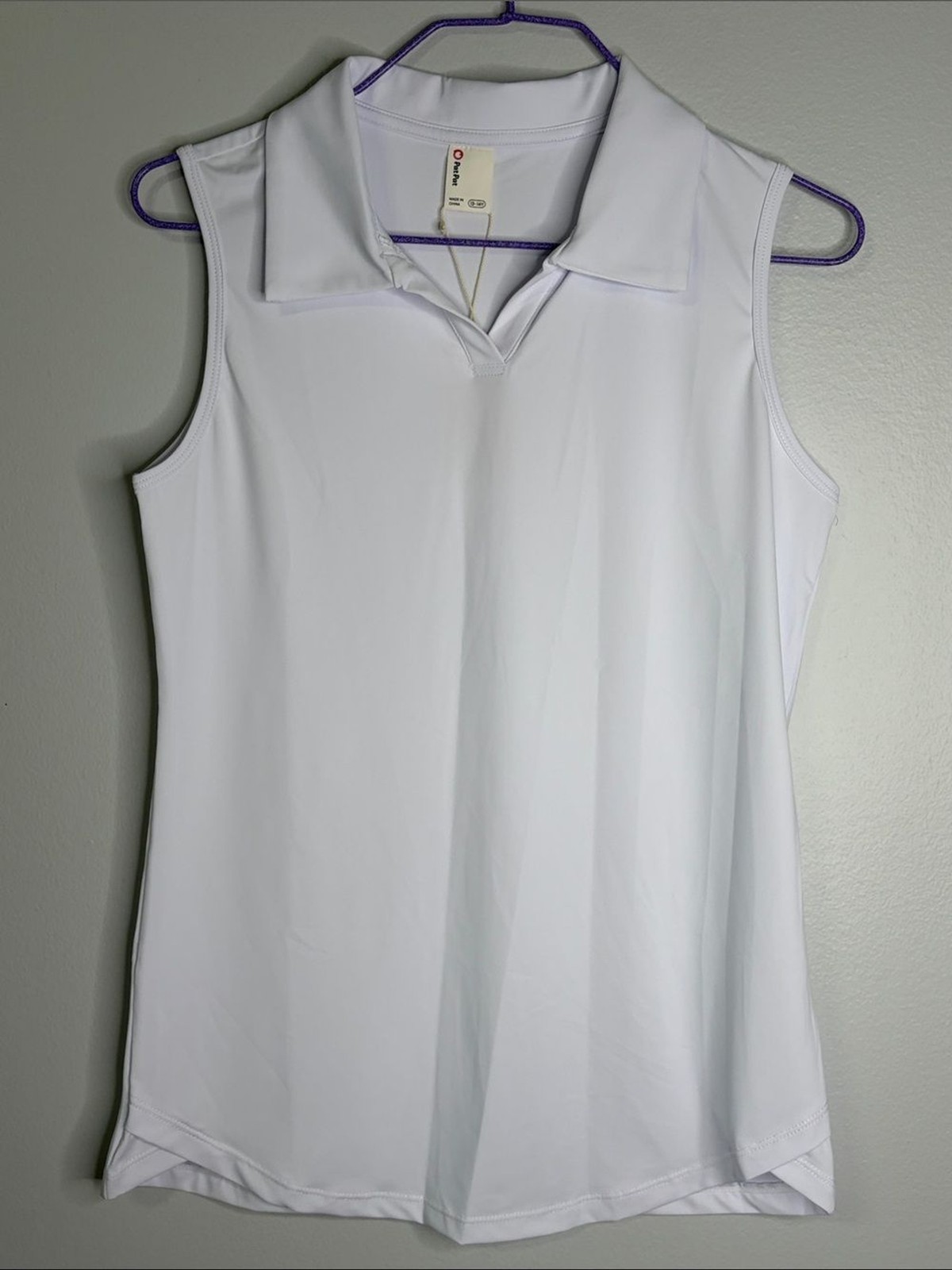 PatPat Girls White Sleeveless Polo Top Size 13-14Y