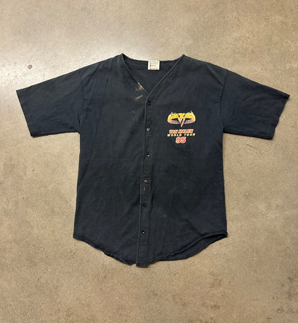 Vintage 1995 Van Halen Balance Tour Nice Man Mens Black Button Up Jersey XL
