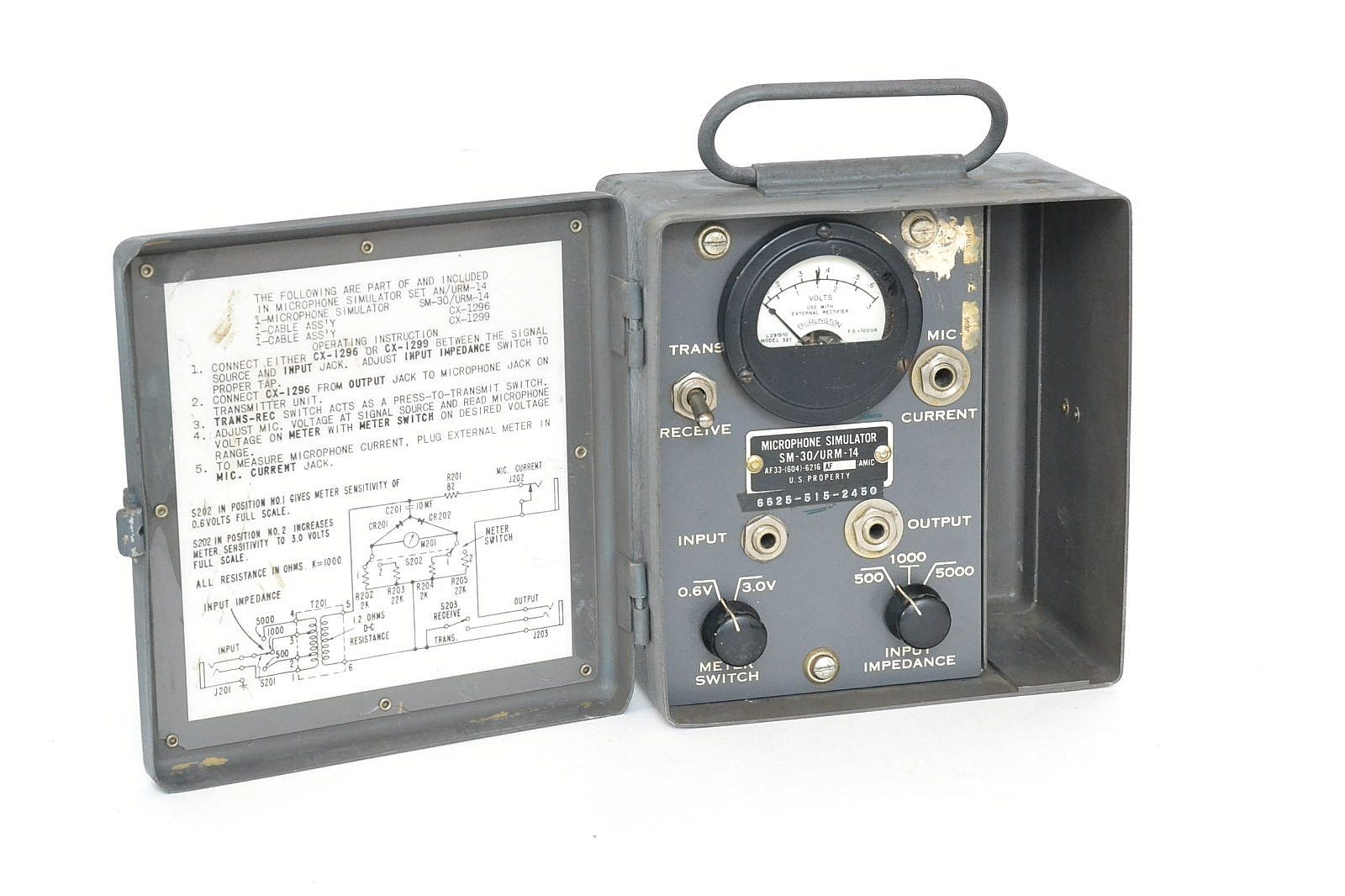 Vintage US Navy AN/URM-14 Microphone Simulator Model SM-30 Radio Test Set AS-IS