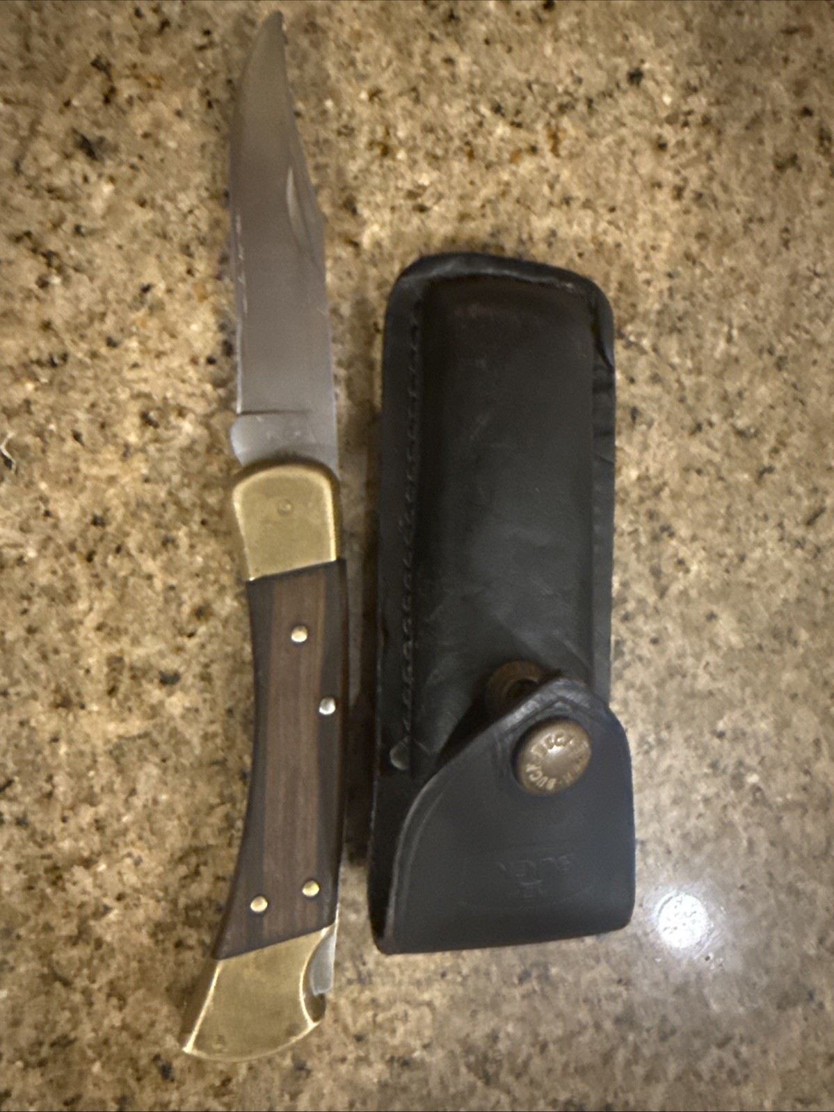 Vintage BUCK 110 Folding Hunter Pocket Knife Buck Leather Sheath Vintage BUCK 110 Folding Hunter Pocket Knife Buck Leather Sheath