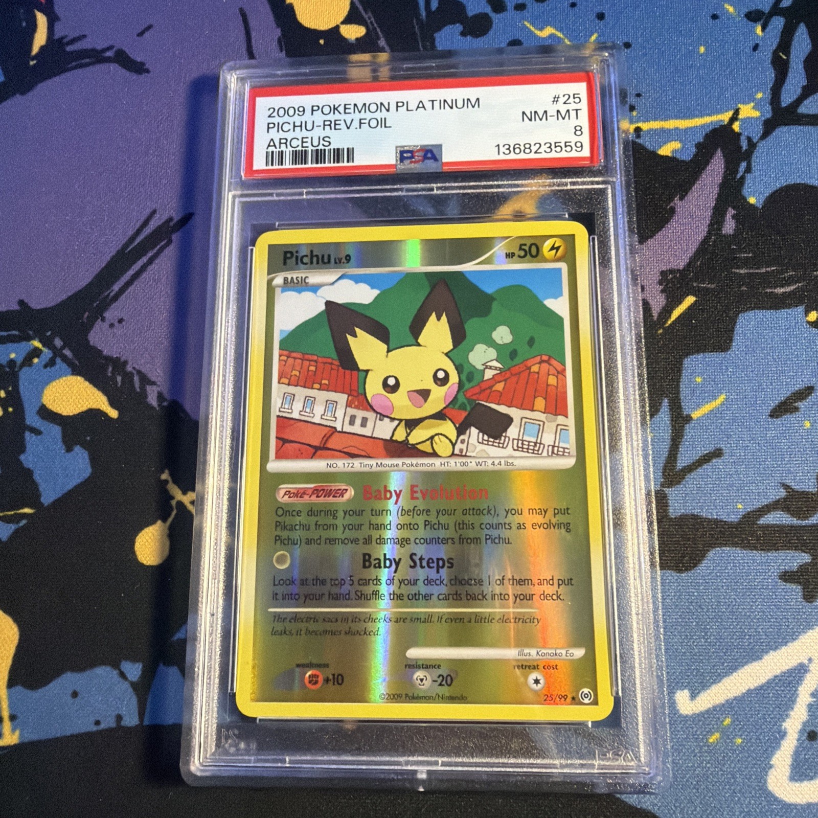 Pokemon Pichu Reverse Holo Arceus 25 PSA 8 Pokemon Pichu Reverse Holo Arceus 25 PSA 8