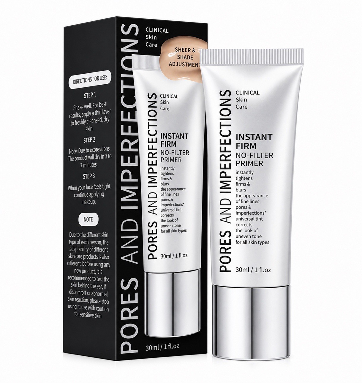 2 Pack Skin Care Instant Firm No-Filter Primer 30ml Face Primer Universal Tint