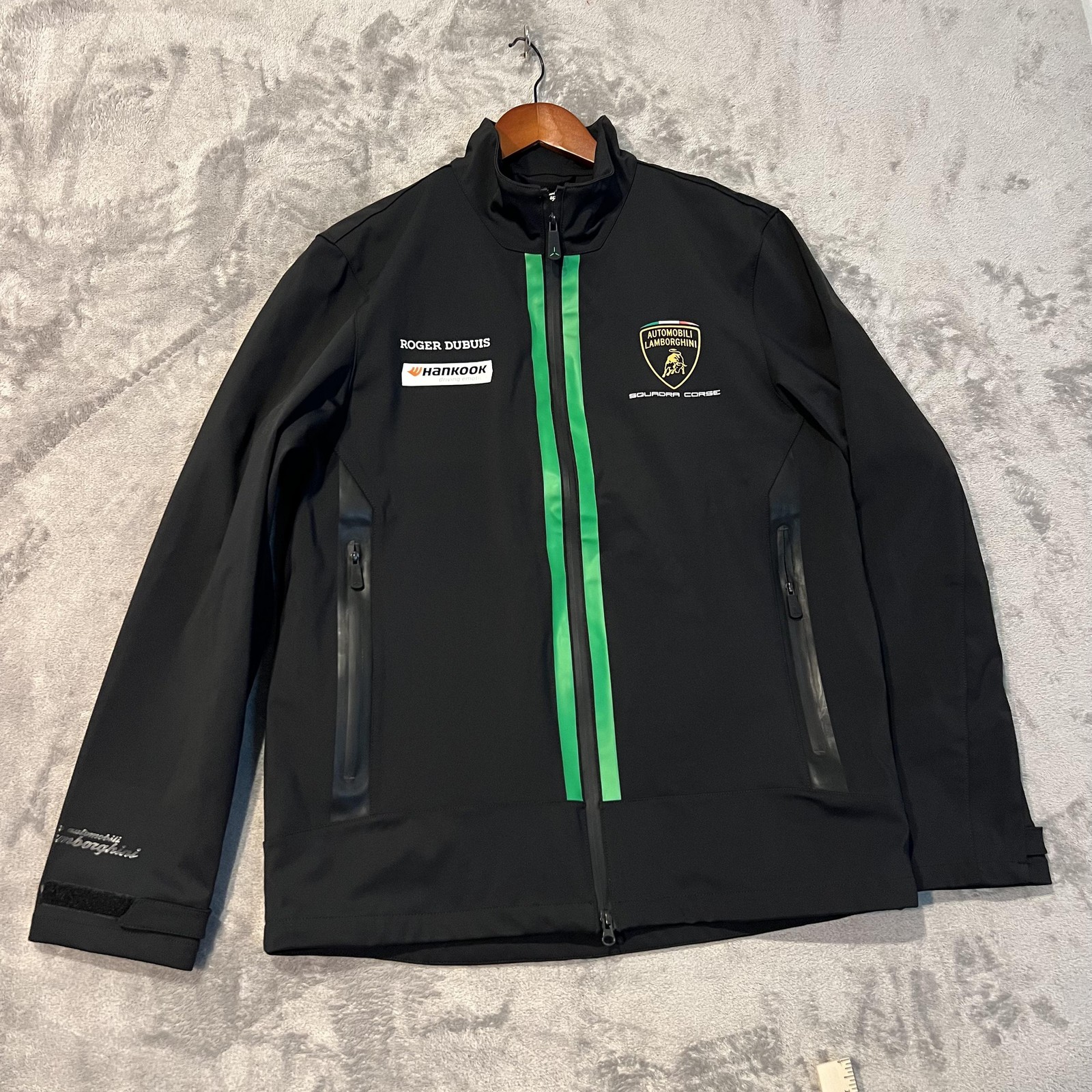 Lamborghini Squadra Corse Jacket Mens Large Black Automobili Racing Full Zip