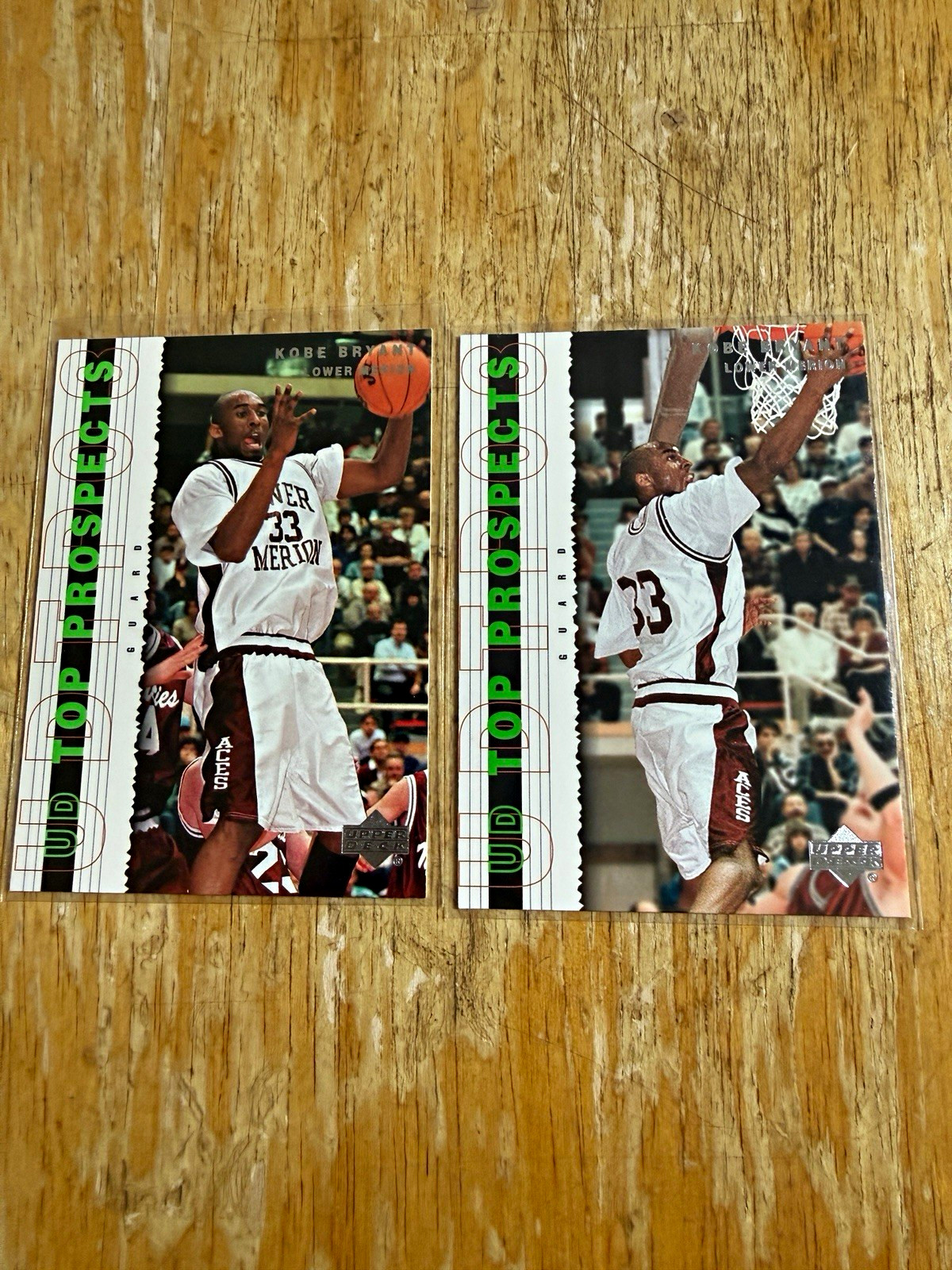 Upper Deck Kobe Bryant 2-Card Lot 1996-97 UD Top Prospects Rookie #2 #59 Upper Deck Kobe Bryant 2-Card Lot 1996-97 UD Top Prospects Rookie #2 #59
