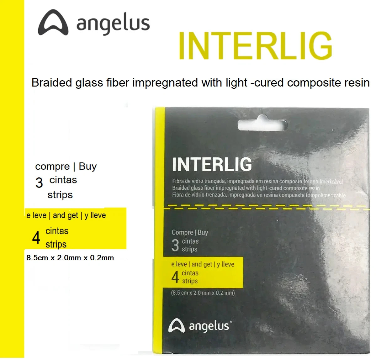 ANGELUS INTERLIG Dental Glass Fiber Splint impregnated Light cure For Dental Use ANGELUS INTERLIG Dental Glass Fiber Splint impregnated Light cure For Dental Use
