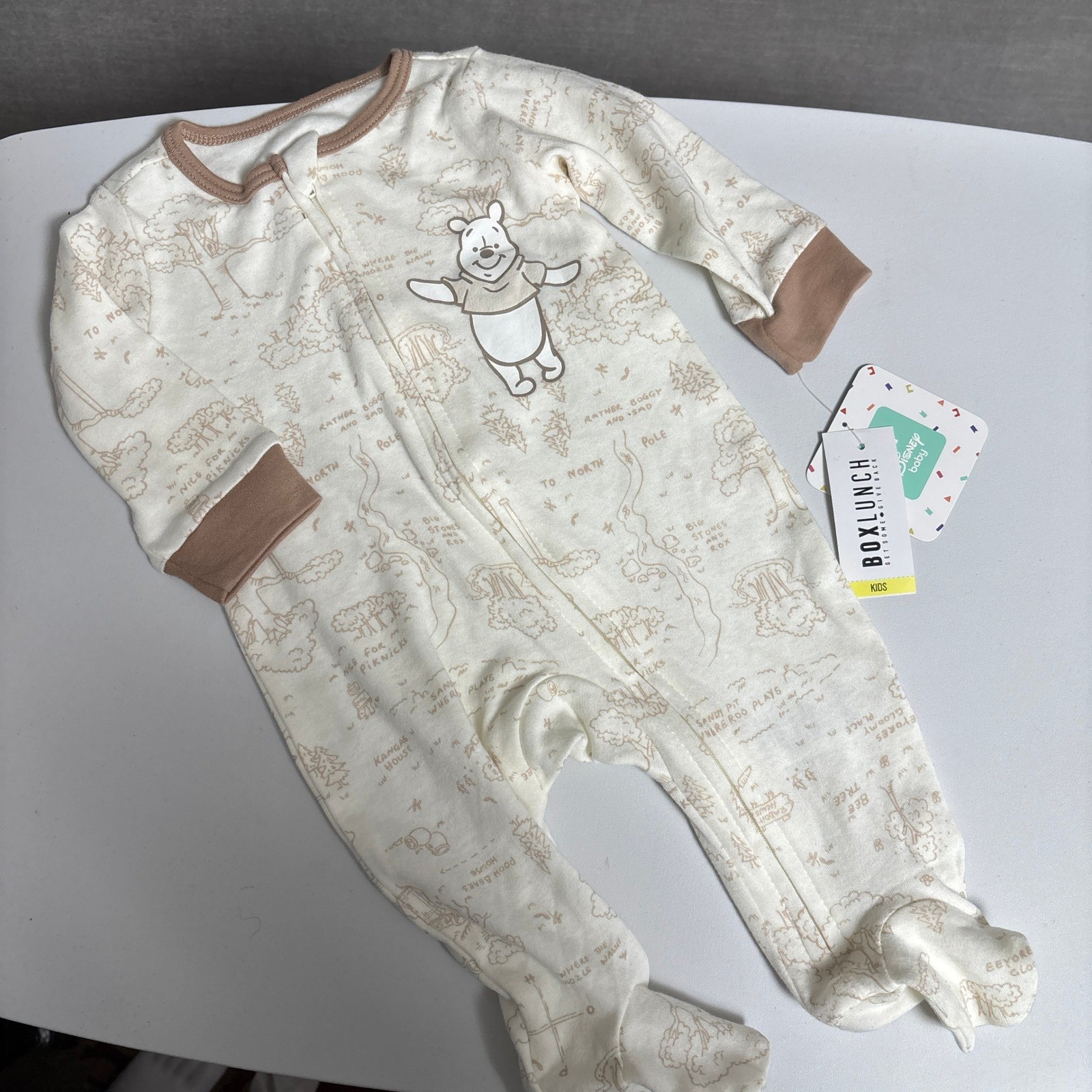 Disney Baby Sleeper 3M Cream Winnie the Pooh Hundred Acre Map BoxLunch One Piece