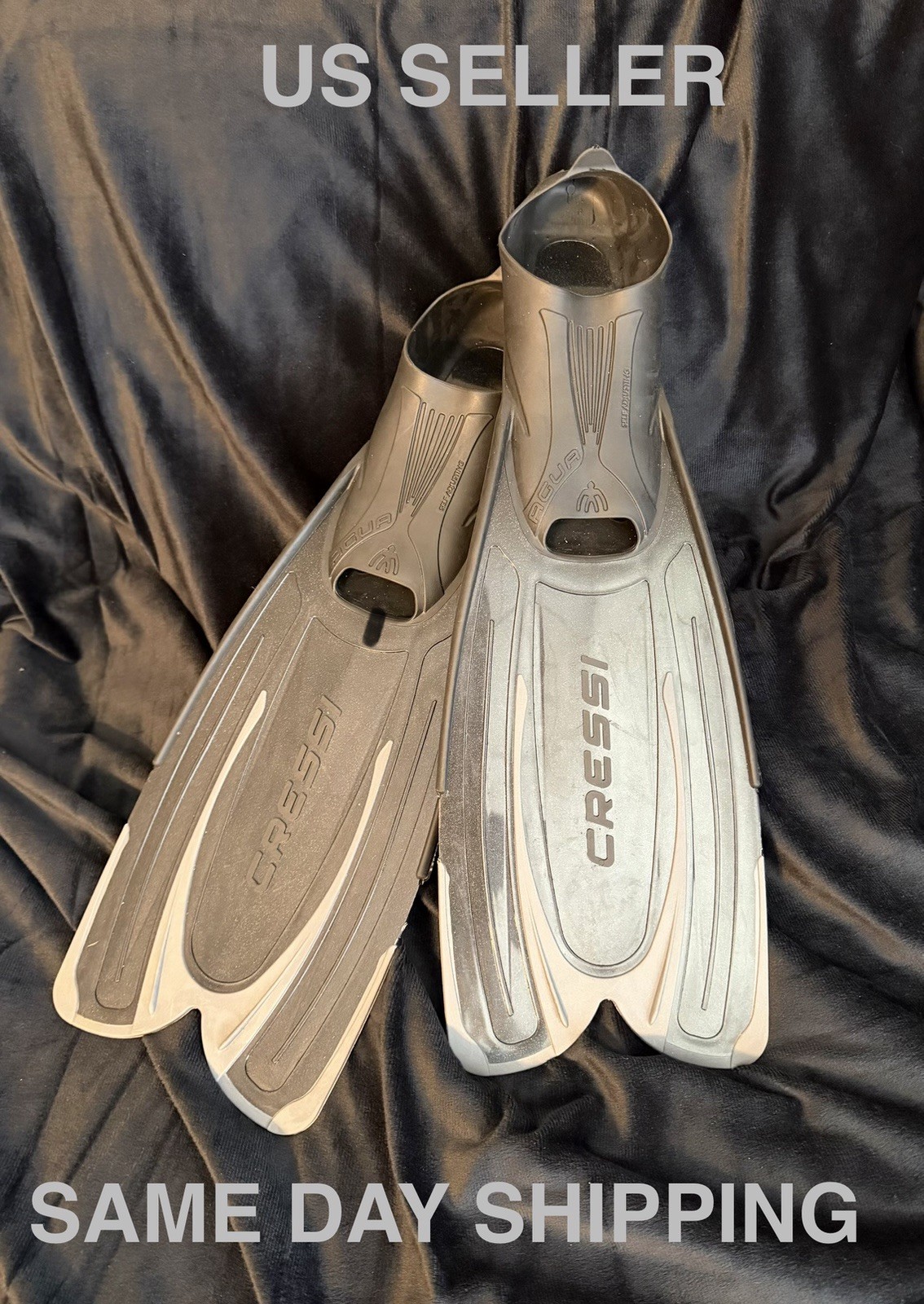 NEW Cressi Agua Full Foot Snorkeling Diving Swim Fins US  Man’s Size 6.5-7.5