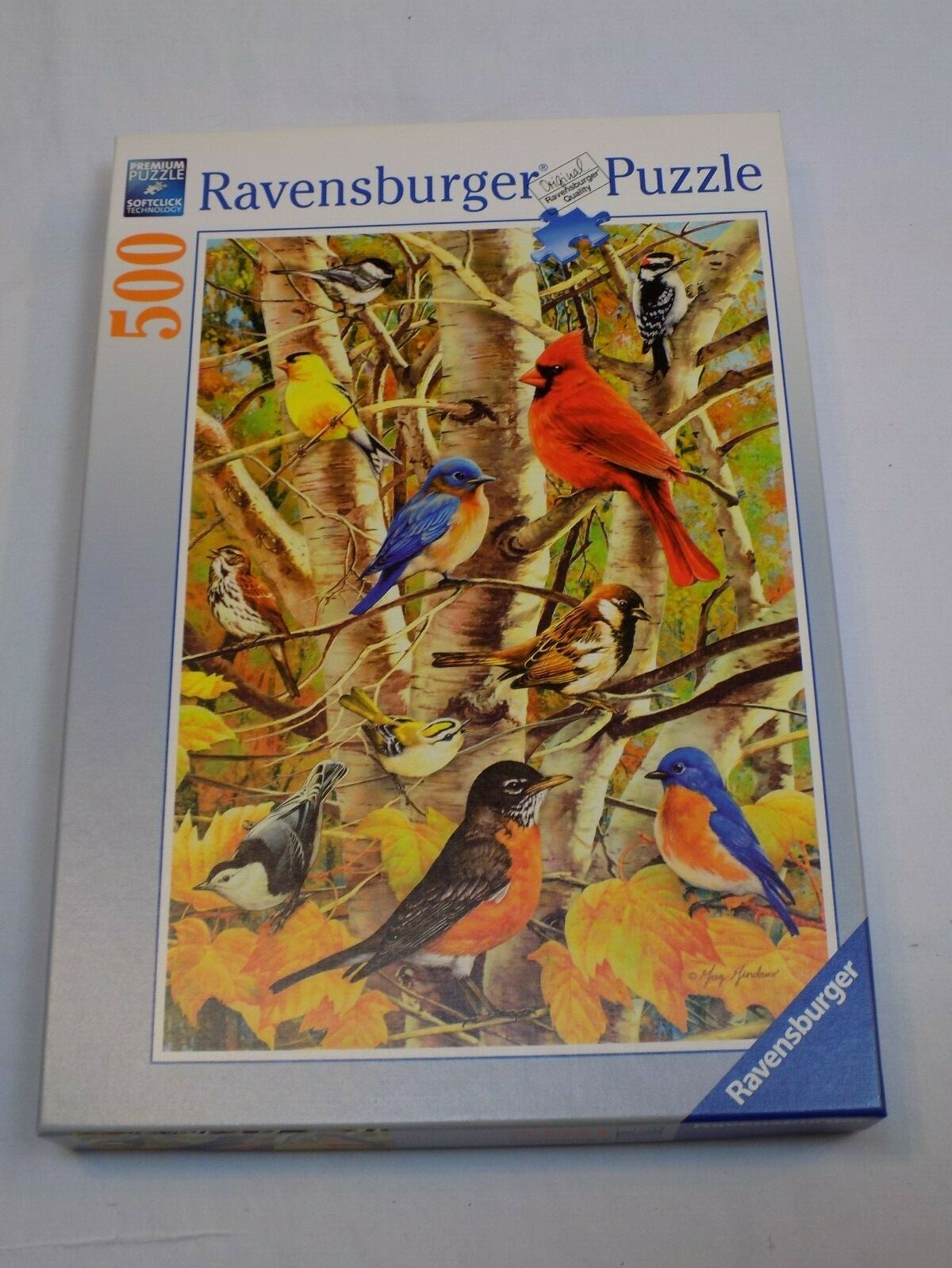 Ravensburger Autumn Birds Cardinal Bluebird Puzzle 500 Pieces NOT Counted AS IS