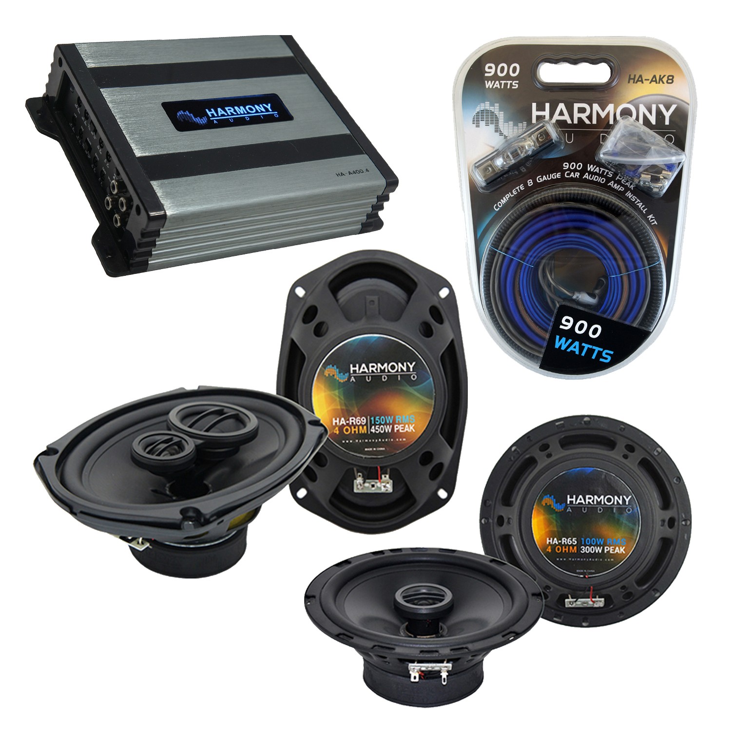 Toyota Corolla 2009-2013 OEM Speaker Upgrade Harmony R65 R69 & HA-A400.4 Amp