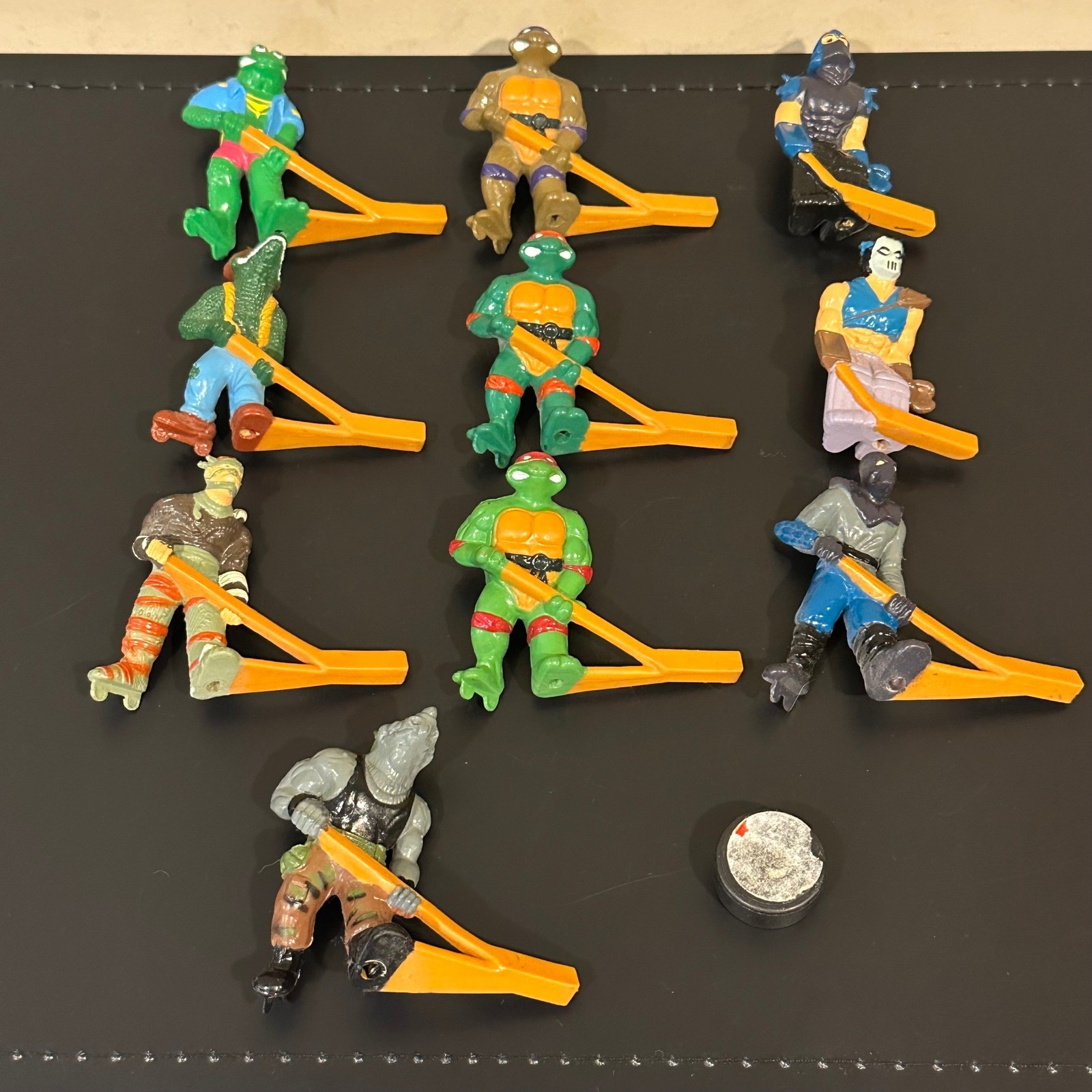 Vintage TMNT Slap Shot Hockey Figures Lot of 10 Playmates 1990s Turtles Figures