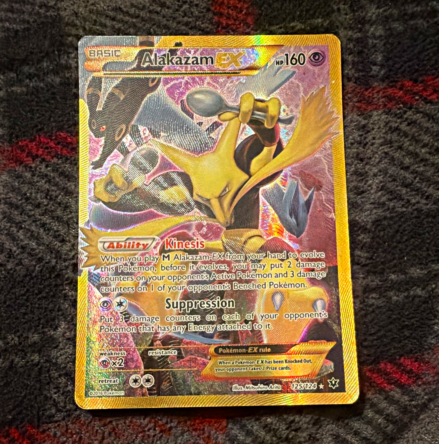 Alakazam EX 125/124 Fates Collide Secret Rare Full Art Holo English 2016 Alakazam EX 125/124 Fates Collide Secret Rare Full Art Holo English 2016