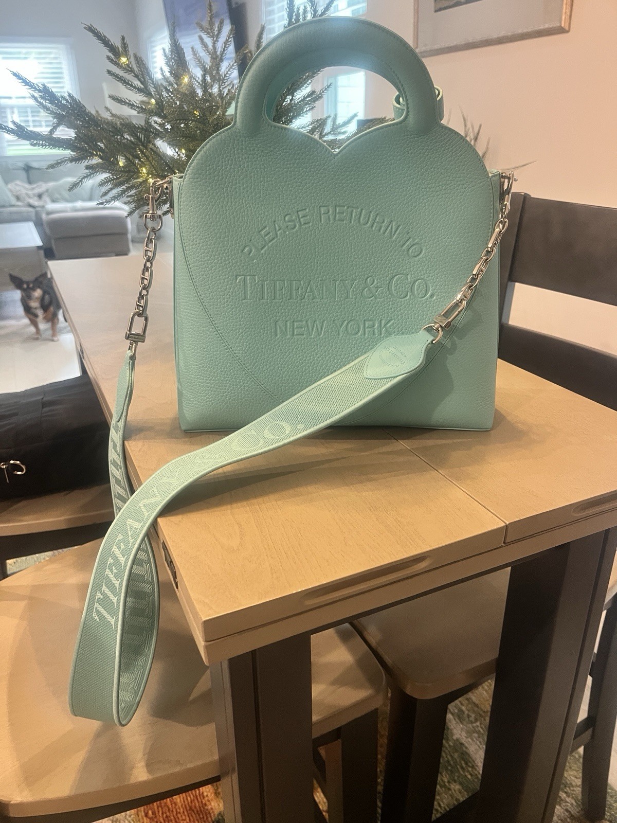 Full size Tiffany & Co. Blue Heart Top Handle Bag w/ Detachable Strap