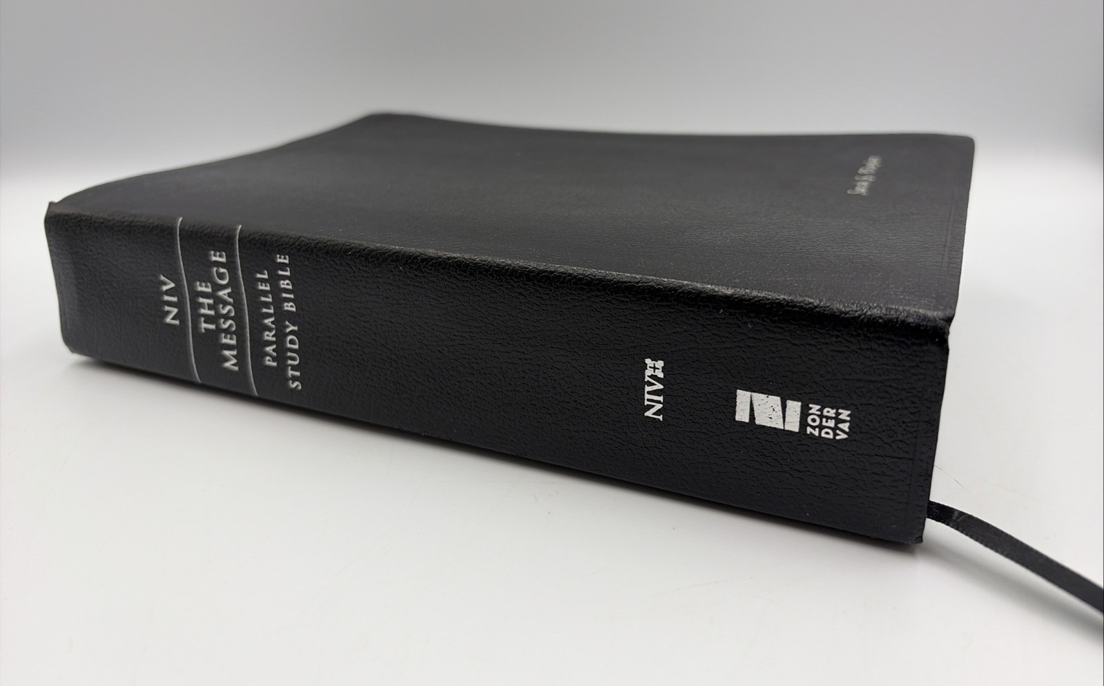 The Message NIV Parallel Bible by Zondervan Black Bonded Leather 2008 Nice