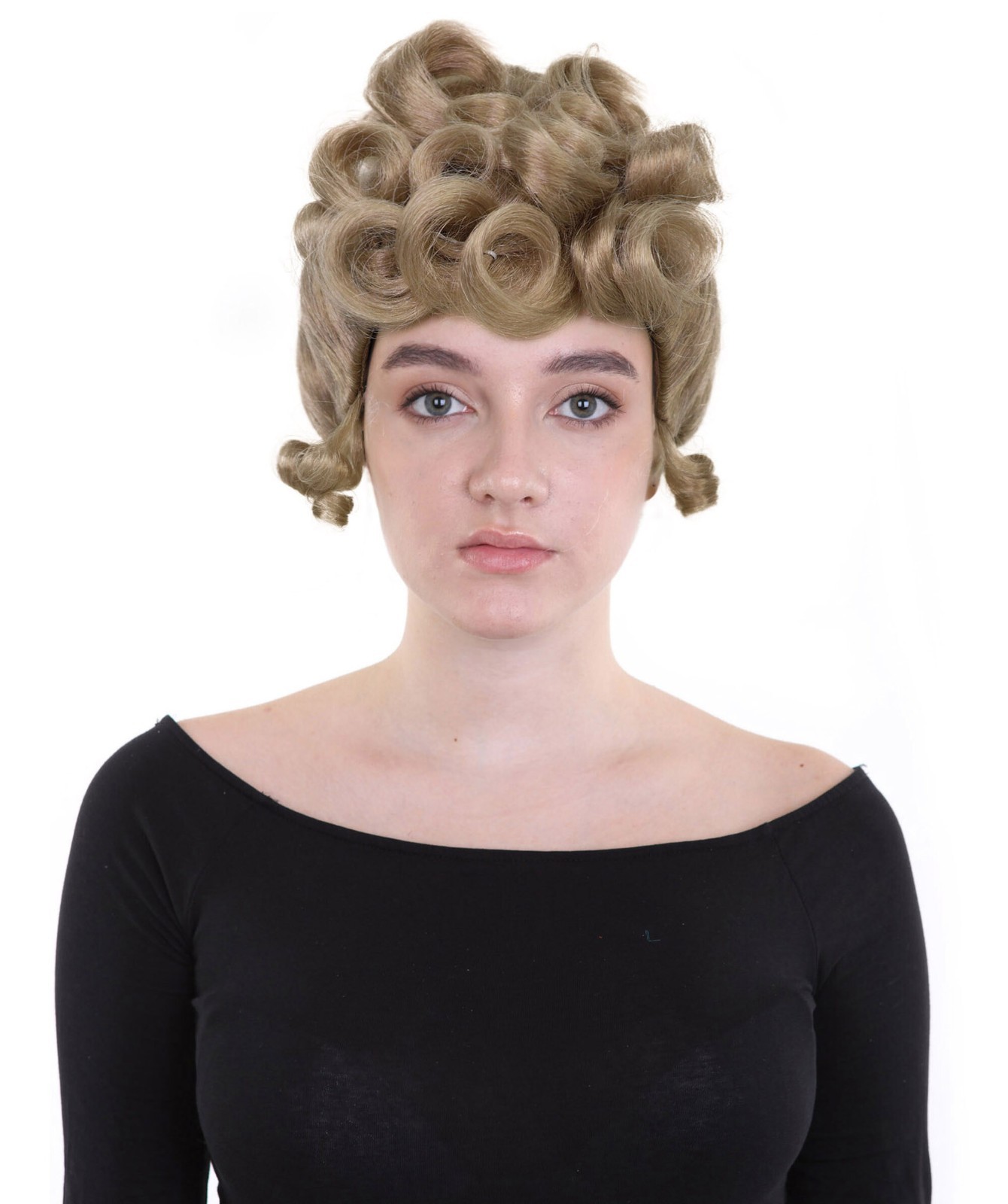 Women’s Vintage Edwardian Updo Dark Blonde Wig with Adjustable Cap for Cosplay