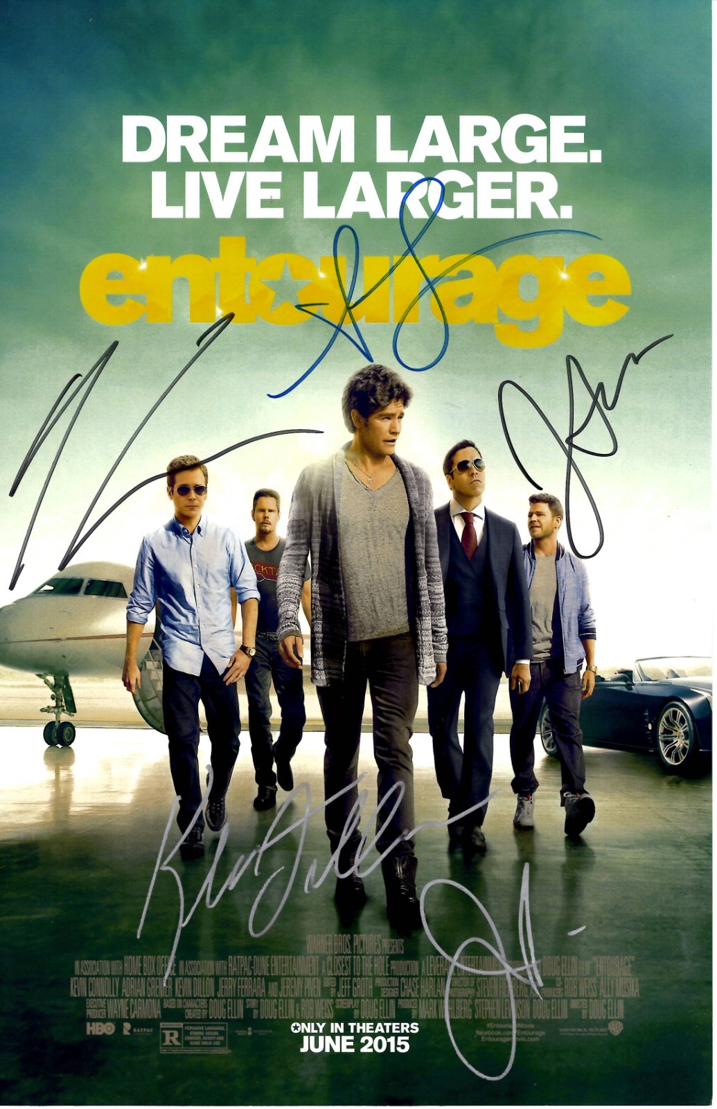 ENTOURAGE  Signed Poster 11x17 Adrian Grenier, Jeremy Piven, Kevin Dillon, Jerry