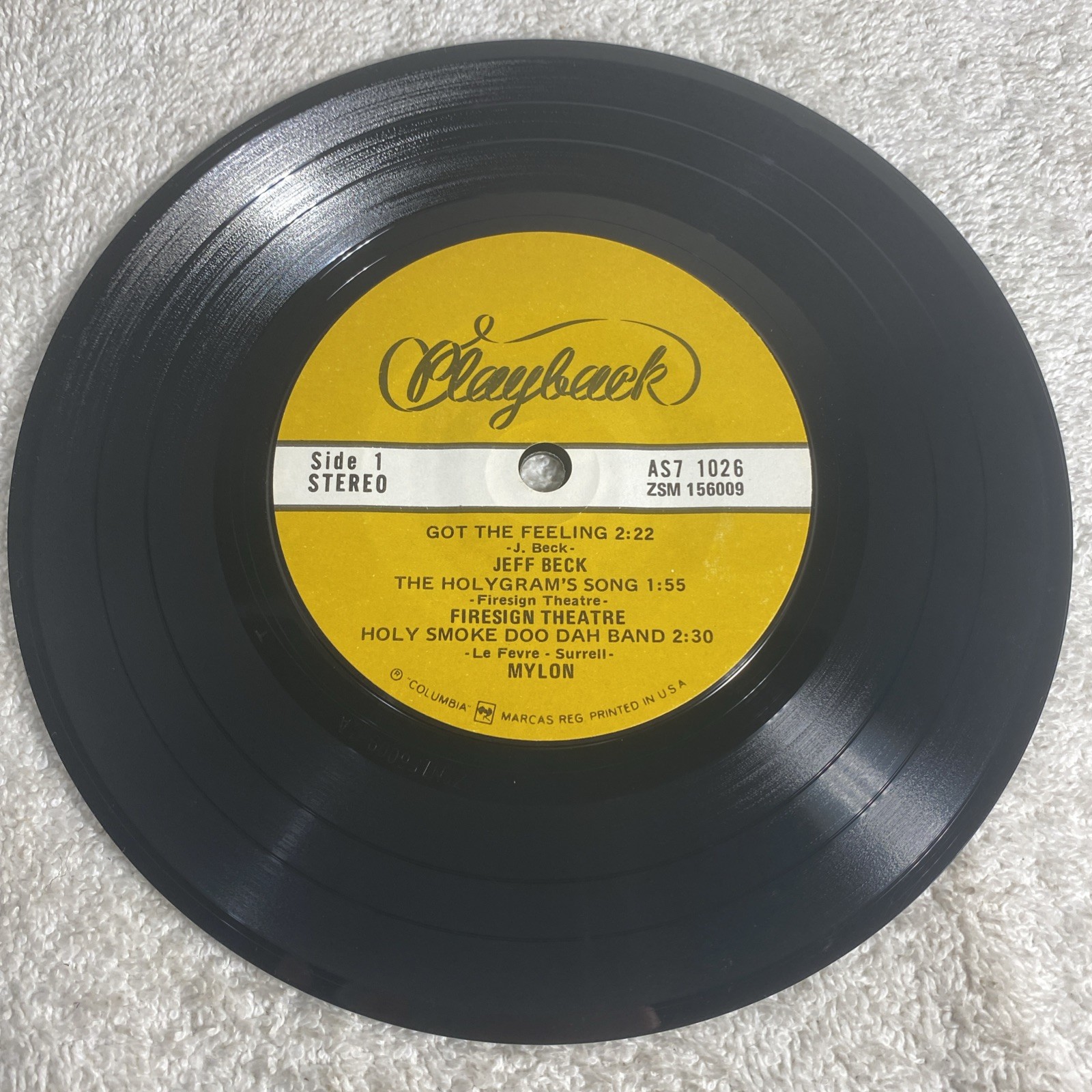 Playback Various Artists Promo ~ Columbia AS7 1026 ZSM 156009 45 RPM Record VG+ Playback Various Artists Promo ~ Columbia AS7 1026 ZSM 156009 45 RPM Record VG+