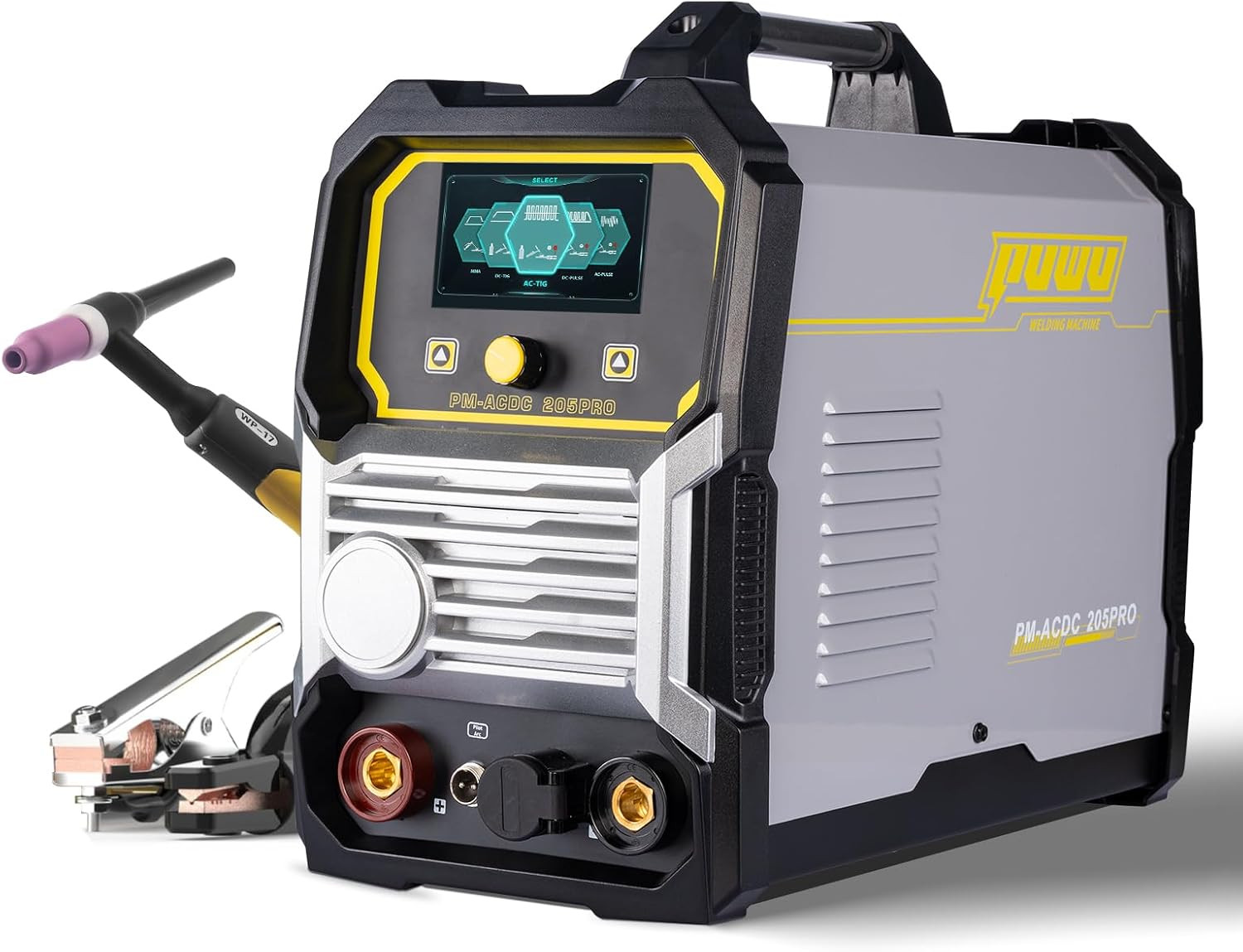 205Amp AC/DC Aluminum TIG Welder, 6-In-1 Multiprocess Welding Machine, AC TIG/DC