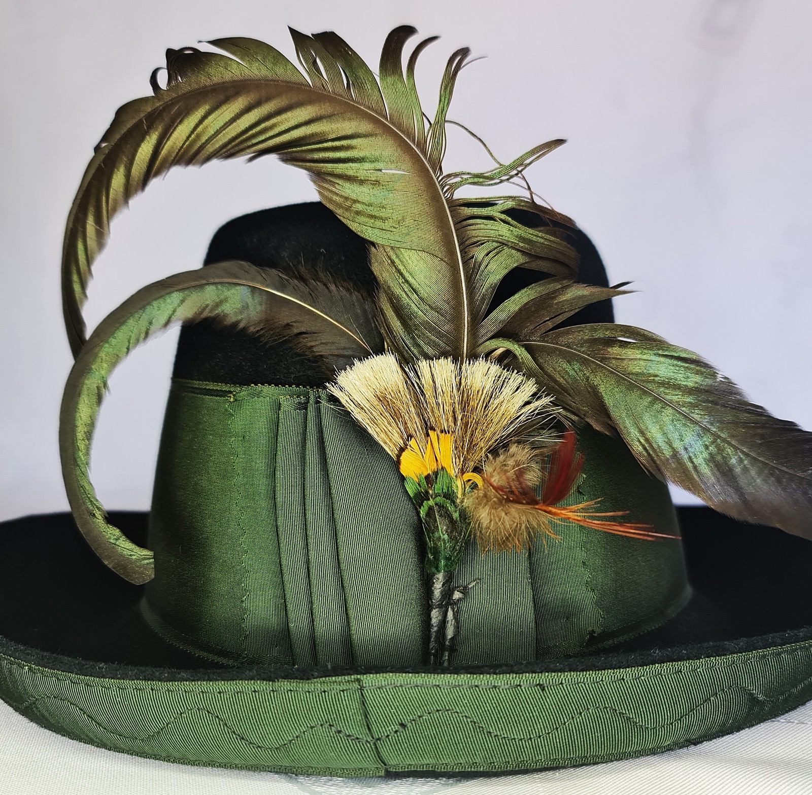 VINTAGE OKTOBERFEST DIRNDL TRACHTEN BAVARIAN ALPINE TYROL BLACK WOMENS HAT XS 54