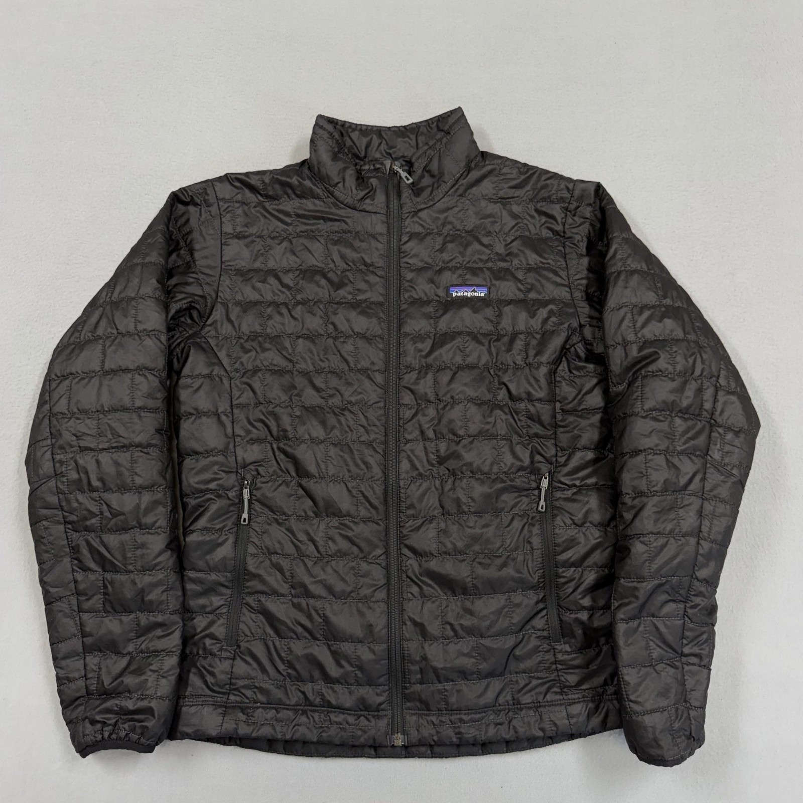 Patagonia Jacket Mens Medium Black Puffer Full Zip Lightweight Insulated Outdoor