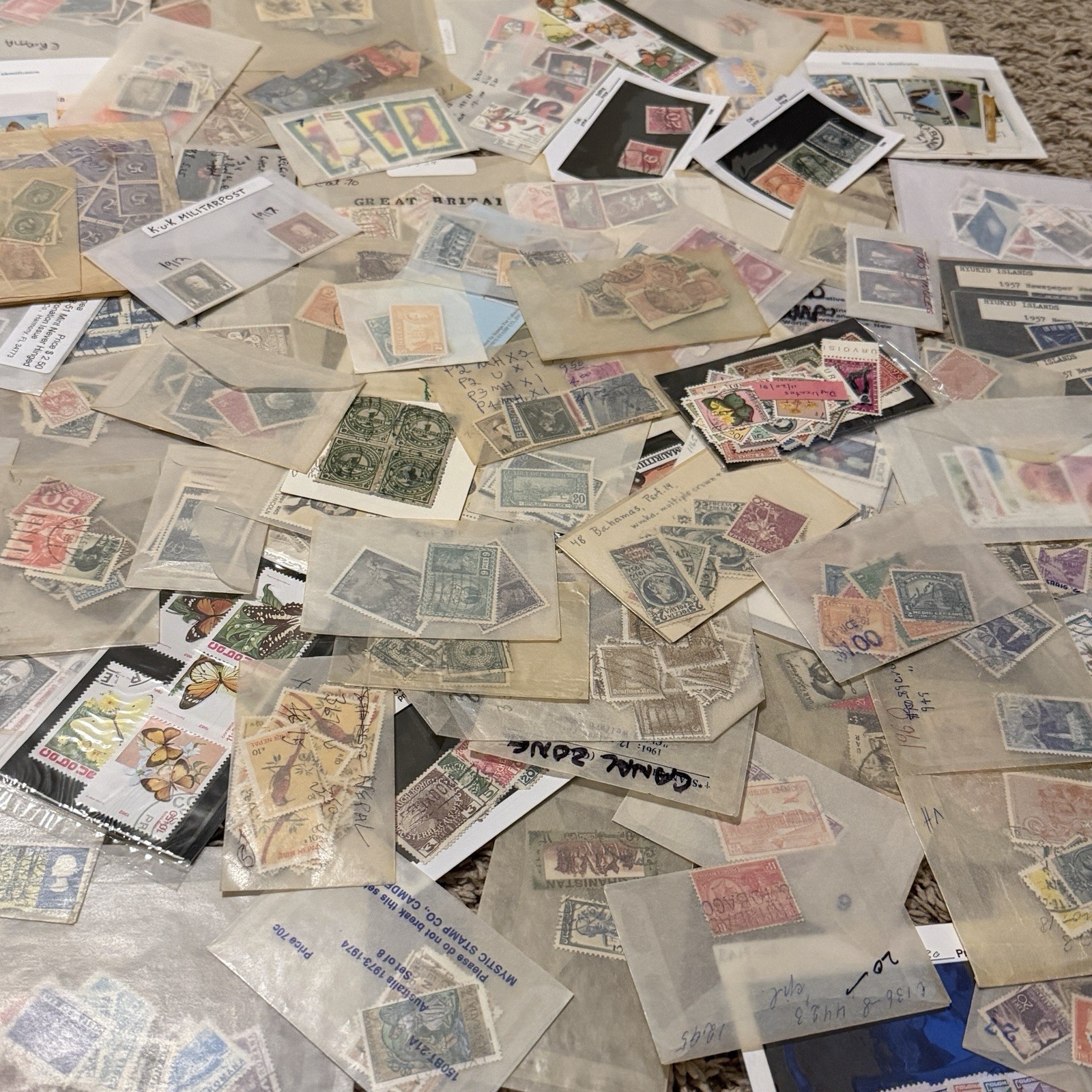 WORLDWIDE STAMP COLLECTION GLASSINE LOT DENMARK PORTUGAL GREECE TURKEY ESTATE