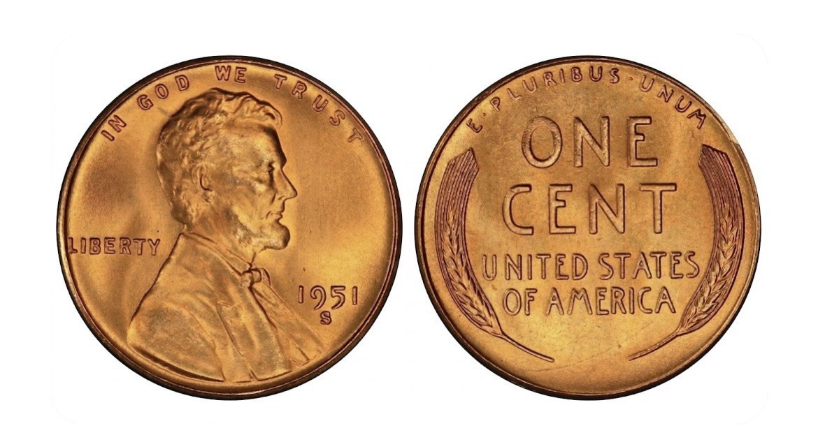 1951 S 1951S Lincoln Cent Wheat Penny Uncirculated UNC BU