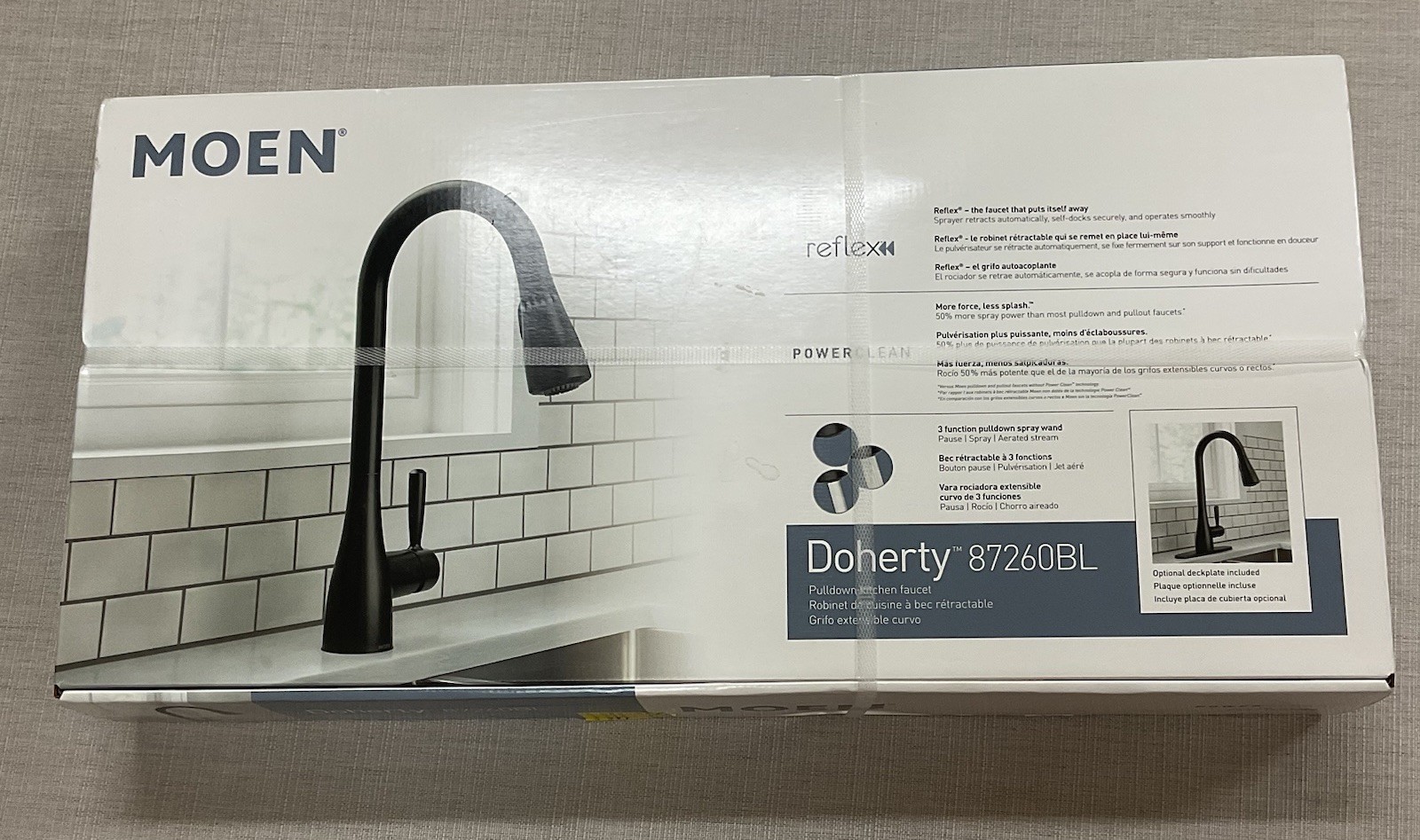 Moen Doherty 87260BL Pull Down PowerClean Matte Black Kitchen Faucet M/I USA NEW
