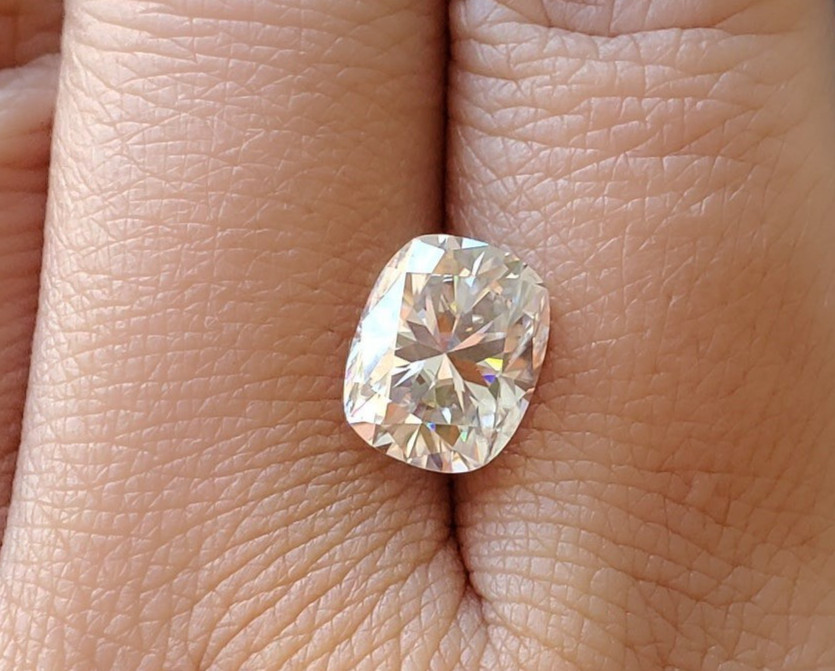 Natural Vivid White 'D' Color 3 Ct VVS1 Unheated Loose Diamond Cushion Cut