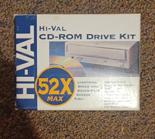 Hi-Val Internal Desktop CD-ROM Drive Kit 52X Max Built-in Buffer PC