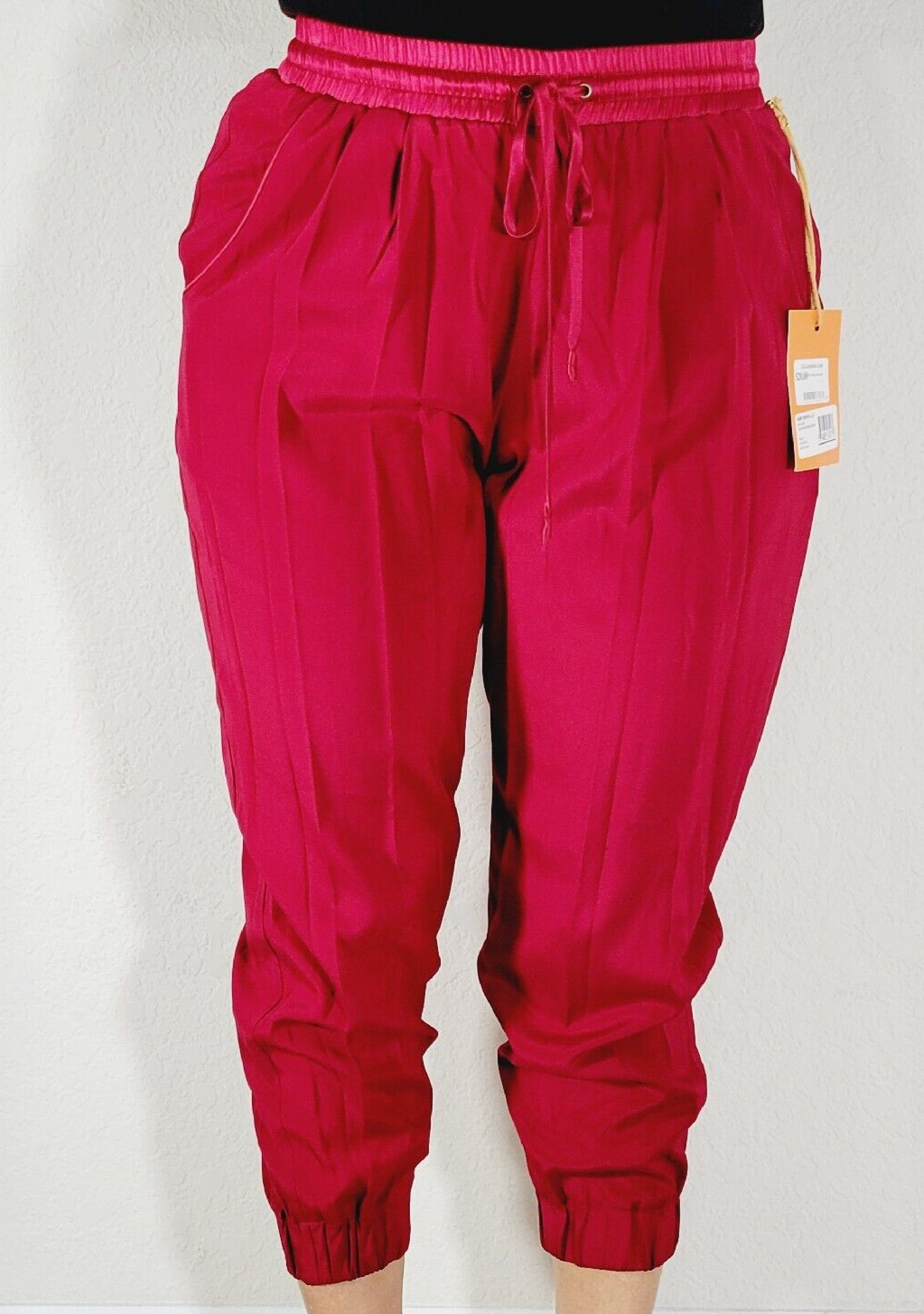 Ramy Brook Crop Jogger Pants Women\'s Chili XS Drawstring New